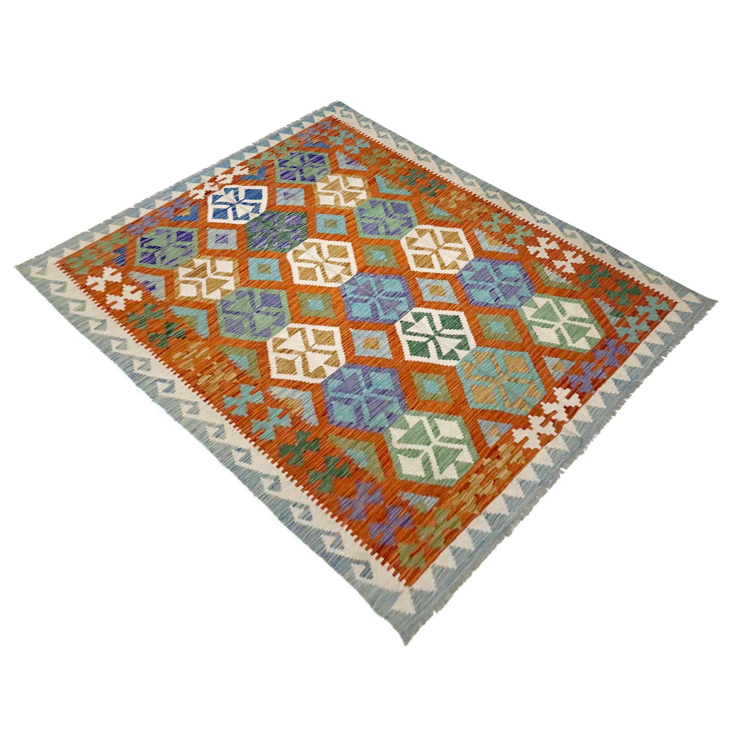 Handmade Vegetable Kelim 5' 7" x 8' 1" (ft) - No. Y39190