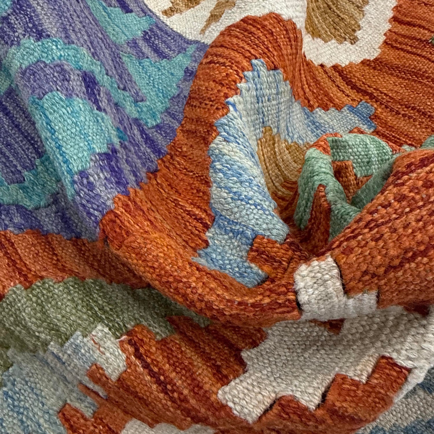 Handmade Vegetable Kelim 5' 7" x 8' 1" (ft) - No. Y39190