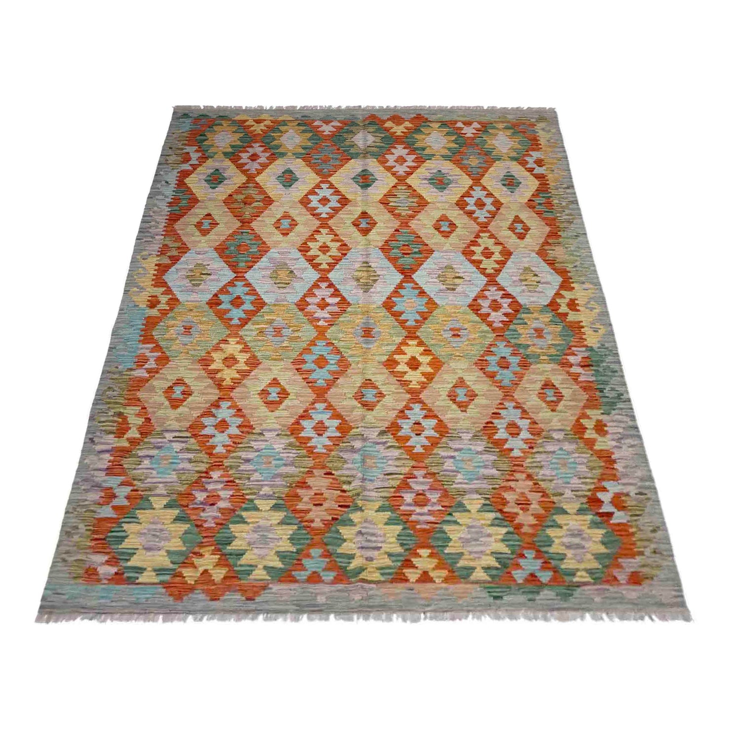 Handmade Vegetable Kilim 5' 7" x 8' 0" (ft) - No. Y39191