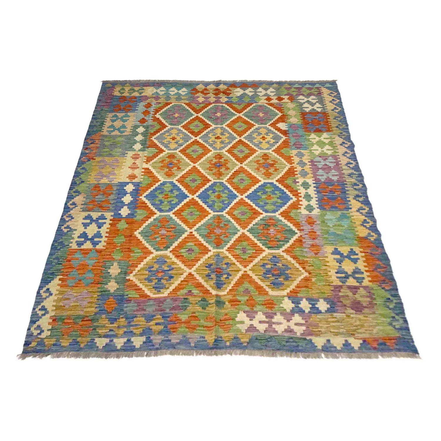 Handmade Vegetable Kilim 6' 0" x 7' 6" (ft) - No. Y39193