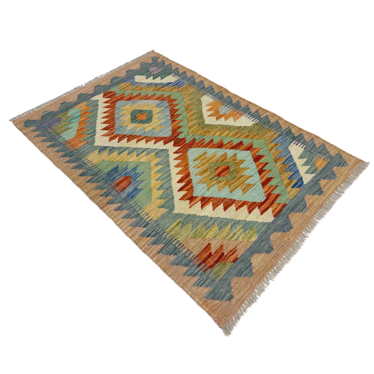 Handmade Vegetable Kelim 2' 7" x 3' 11" (ft) - No. Y39196