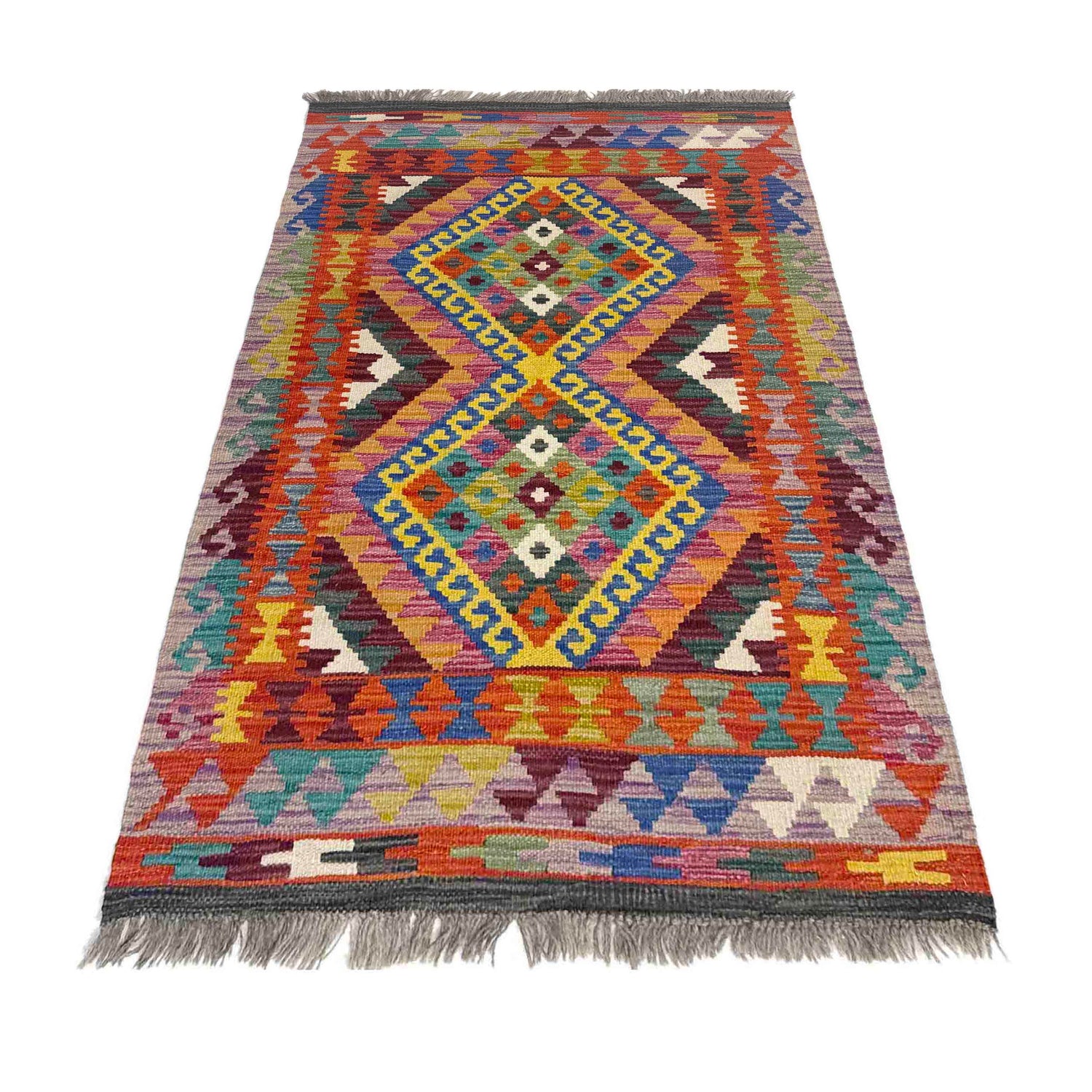 Handmade Vegetable Kilim 2' 7" x 4' 1" (ft) - No. Y39197
