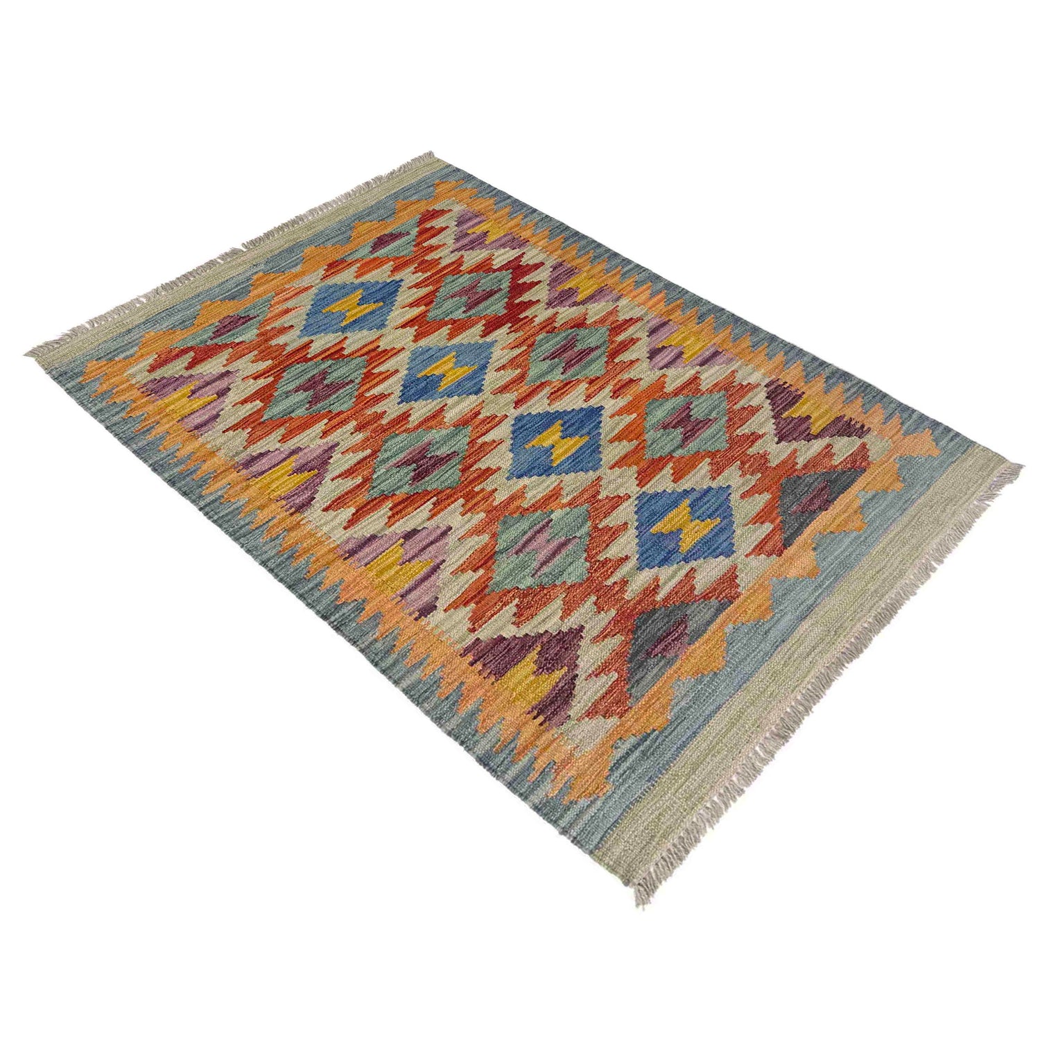 Handmade Vegetable Kilim 2' 8" x 4' 4" (ft) - No. Y39199