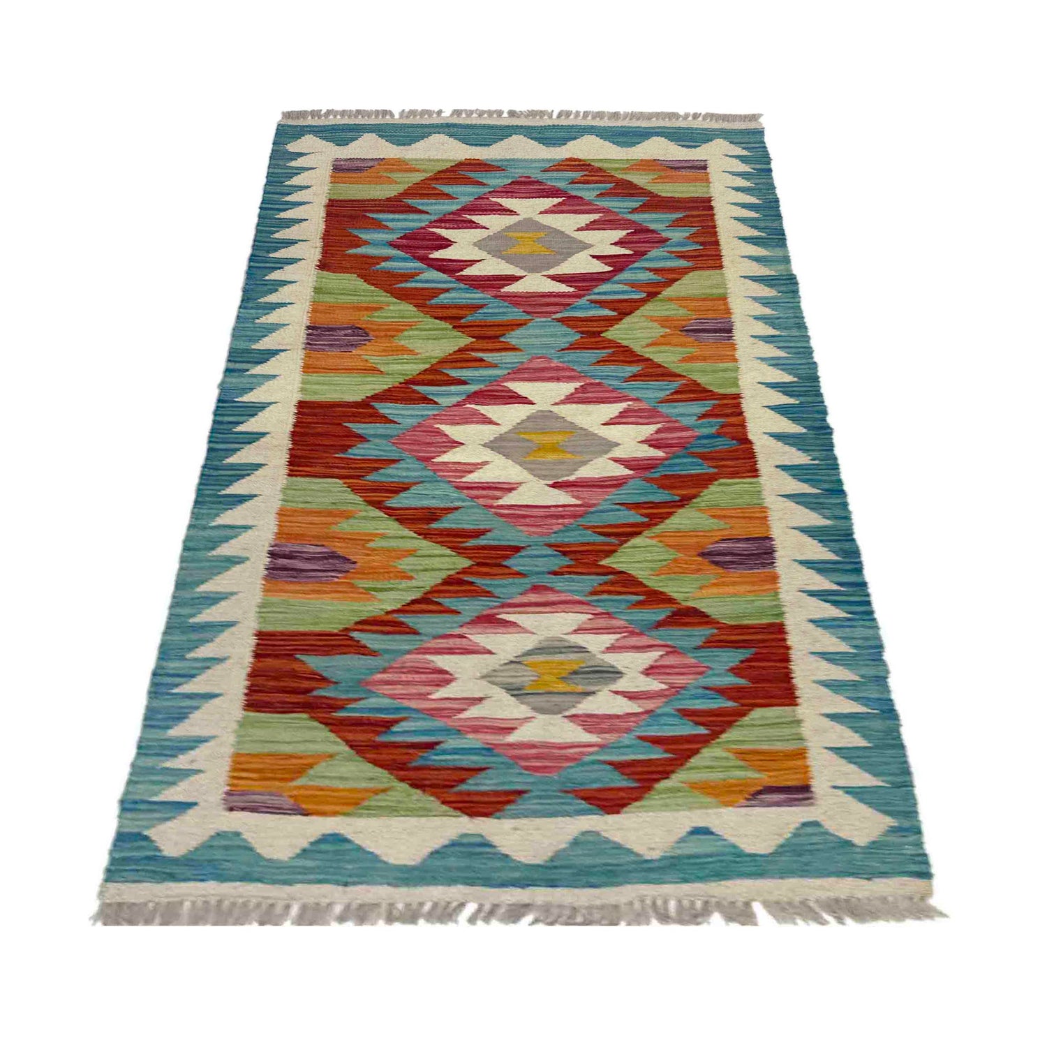 Handmade Vegetable Kelim 2' 4" x 4' 1" (ft) - No. Y39204