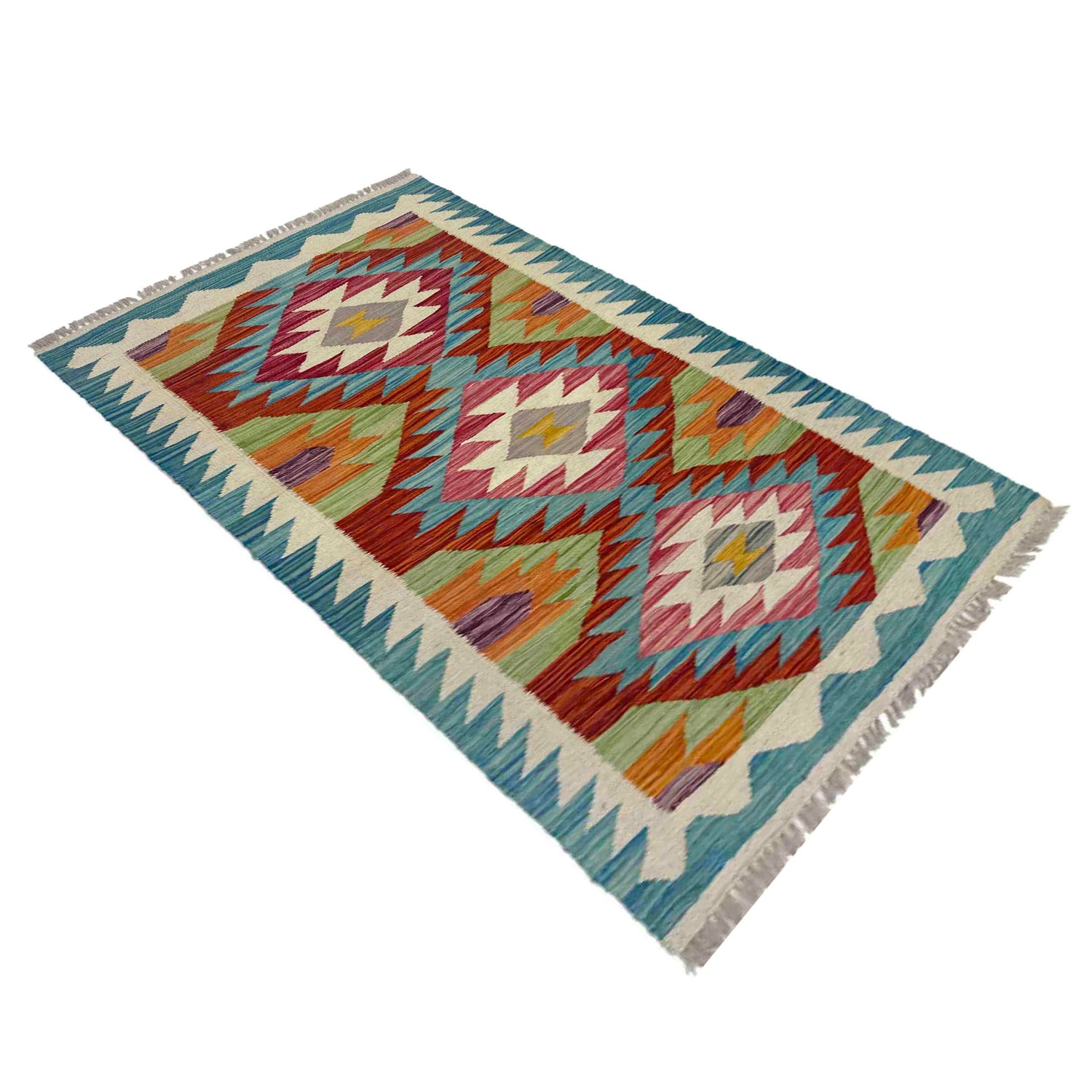 Handmade Vegetable Kelim 2' 4" x 4' 1" (ft) - No. Y39204