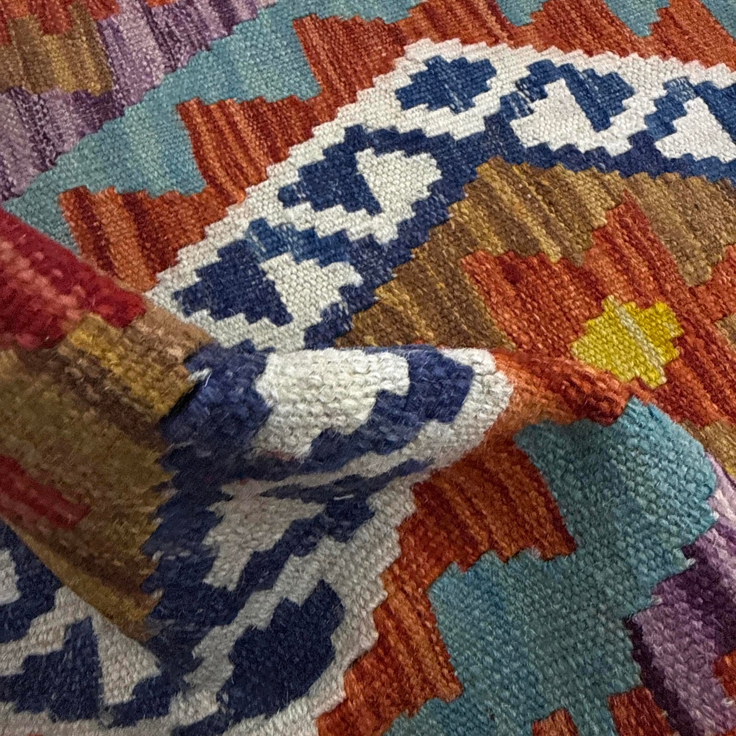 Handmade Vegetable Kelim 2' 1" x 4' 1" (ft) - No. Y39206