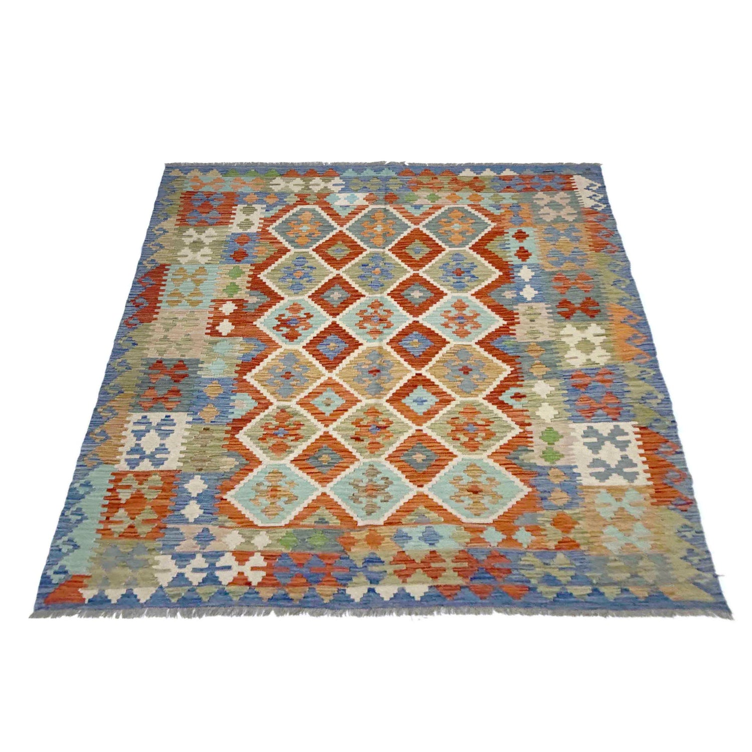 Handmade Vegetable Kilim 6' 3" x 7' 3" (ft) - No. Y39207