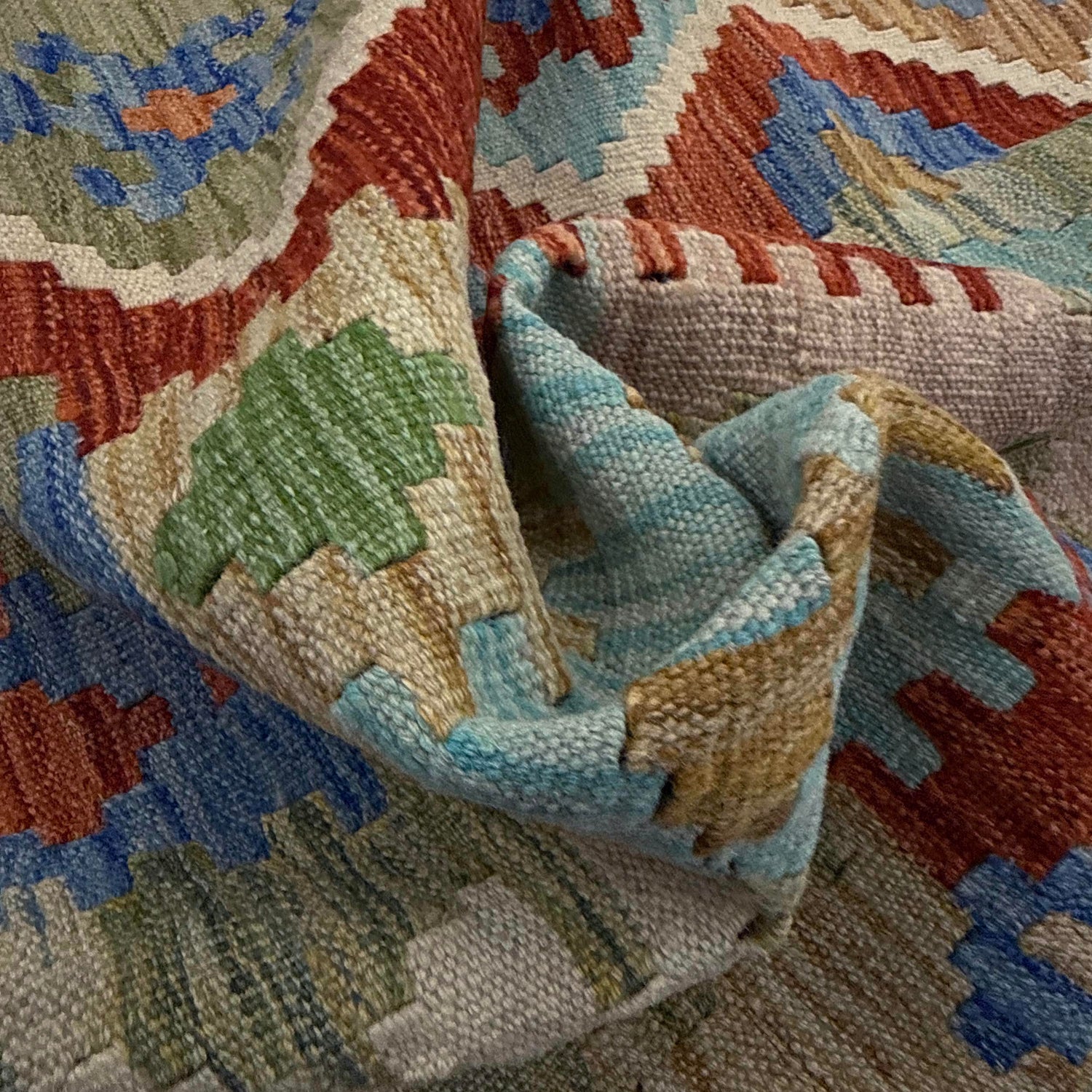 Handmade Vegetable Kilim 6' 3" x 7' 3" (ft) - No. Y39207