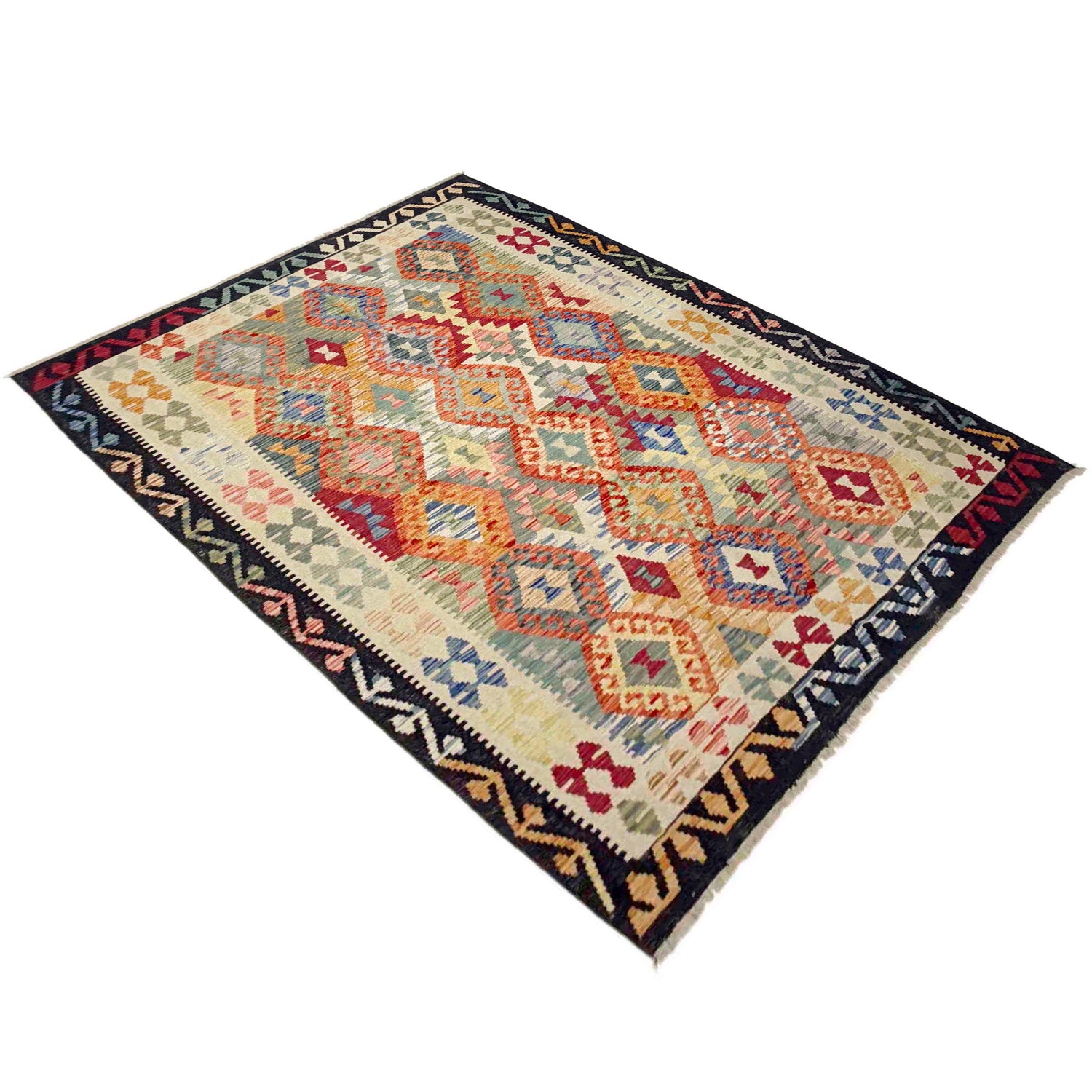 Handmade Vegetable Kelim 5' 9" x 7' 9" (ft) - No. Y39208