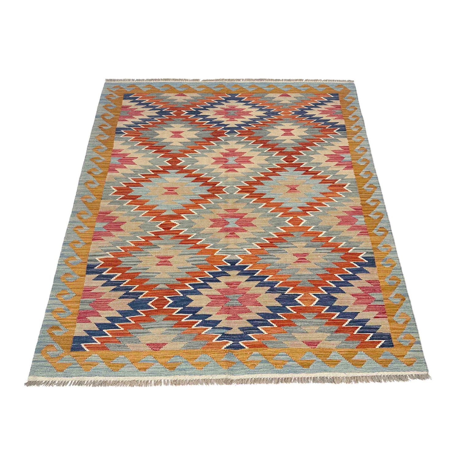 Handmade Vegetable Kilim 5' 0" x 6' 9" (ft) - No. Y39209