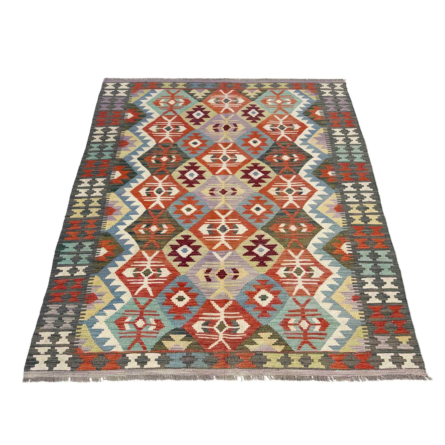 Handmade Vegetable Kelim 4' 11" x 6' 6" (ft) - No. Y39210