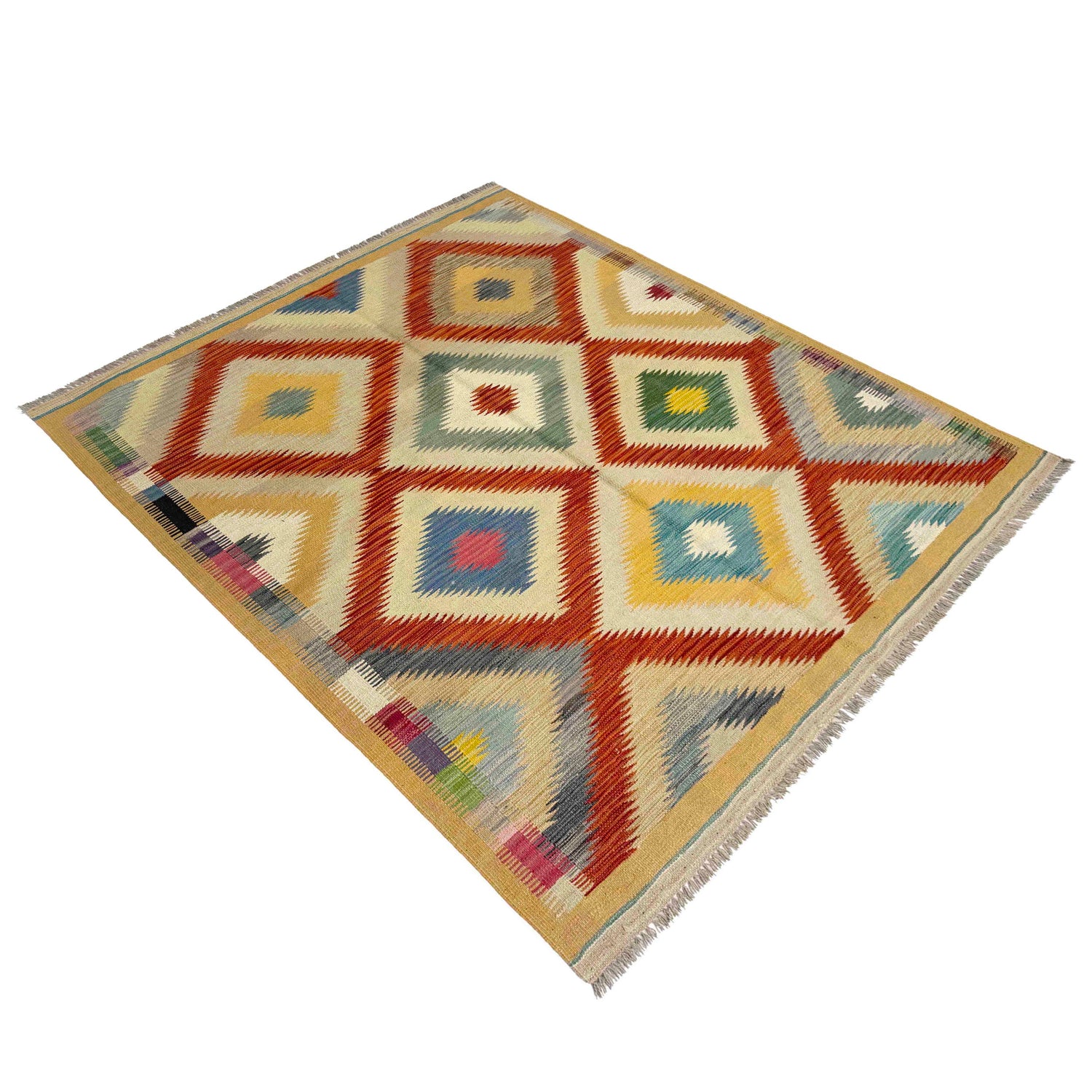 Handmade Vegetable Kilim 4' 11" x 6' 6" (ft) - No. Y39211
