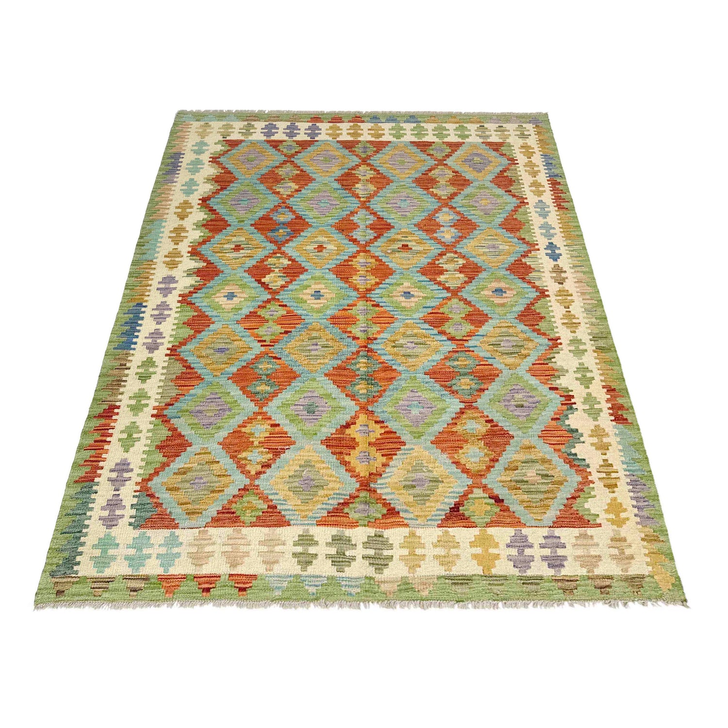 Handmade Vegetable Kelim 5' 2" x 6' 7" (ft) - No. Y39212