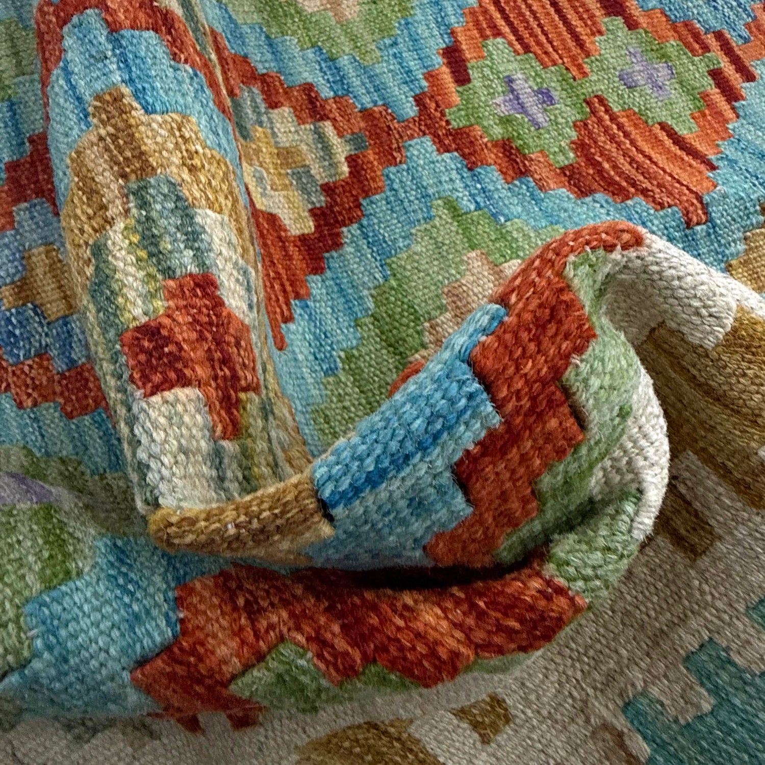 Handmade Vegetable Kelim 5' 2" x 6' 7" (ft) - No. Y39212