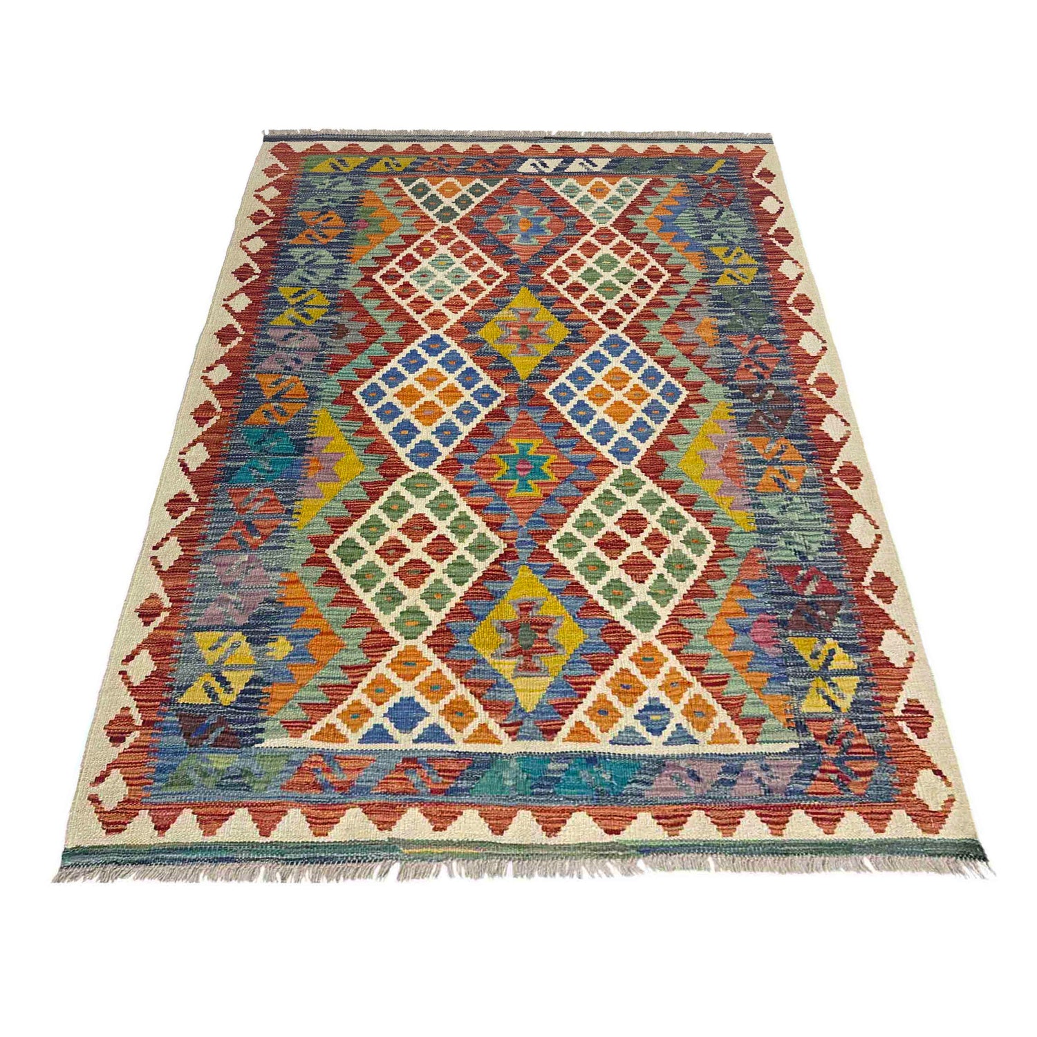 Handmade Vegetable Kelim 4' 1" x 6' 0" (ft) - No. Y39213