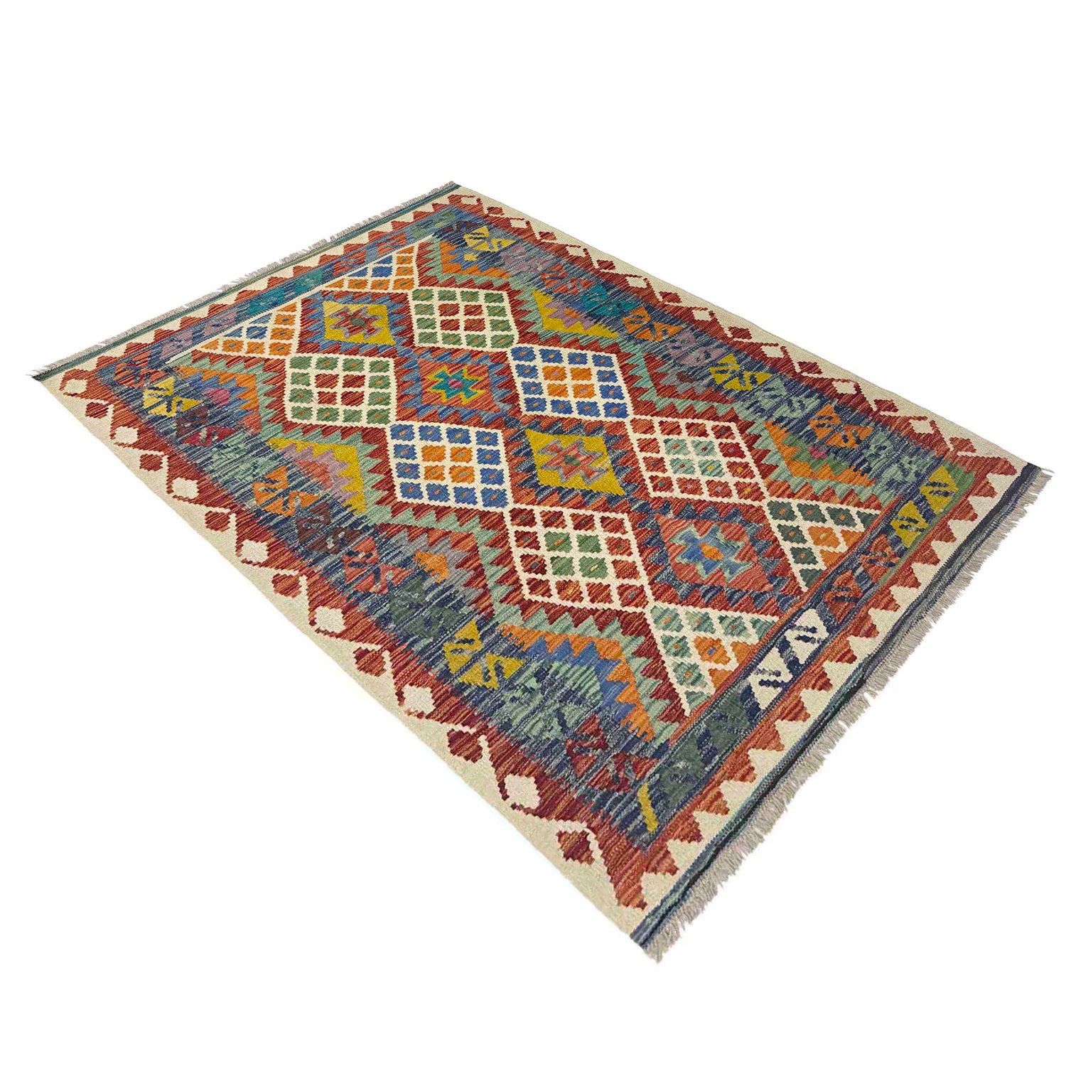 Handmade Vegetable Kelim 4' 1" x 6' 0" (ft) - No. Y39213