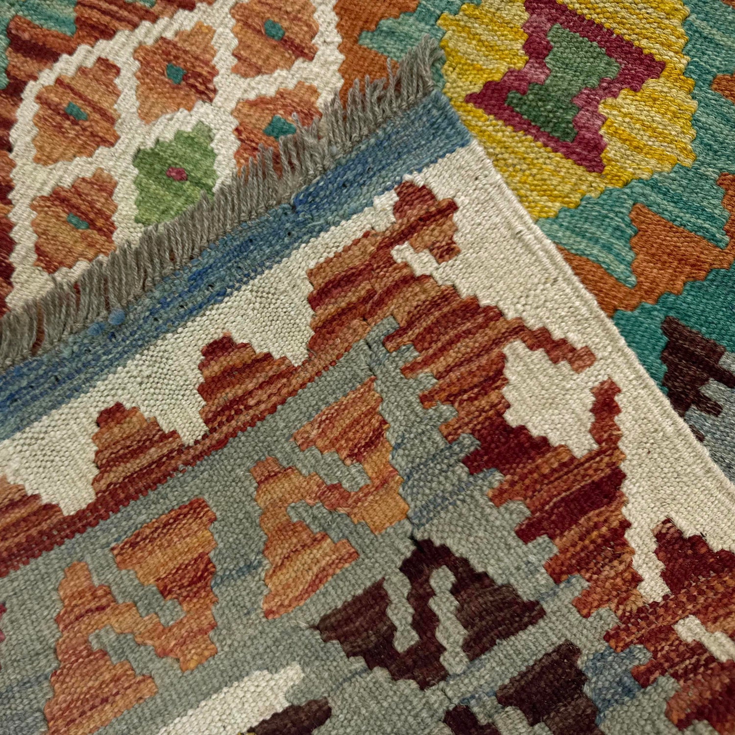 Handmade Vegetable Kilim 3' 11" x 5' 10" (ft) - No. Y39214
