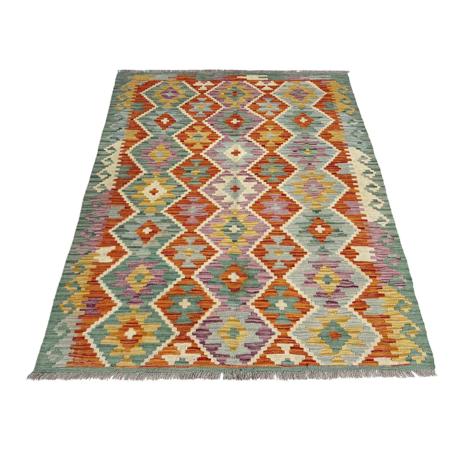 Handmade Vegetable Kilim 4' 0" x 5' 11" (ft) - No. Y39215