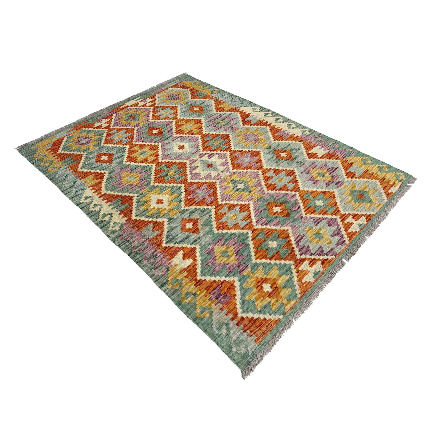 Handmade Vegetable Kilim 4' 0" x 5' 11" (ft) - No. Y39215