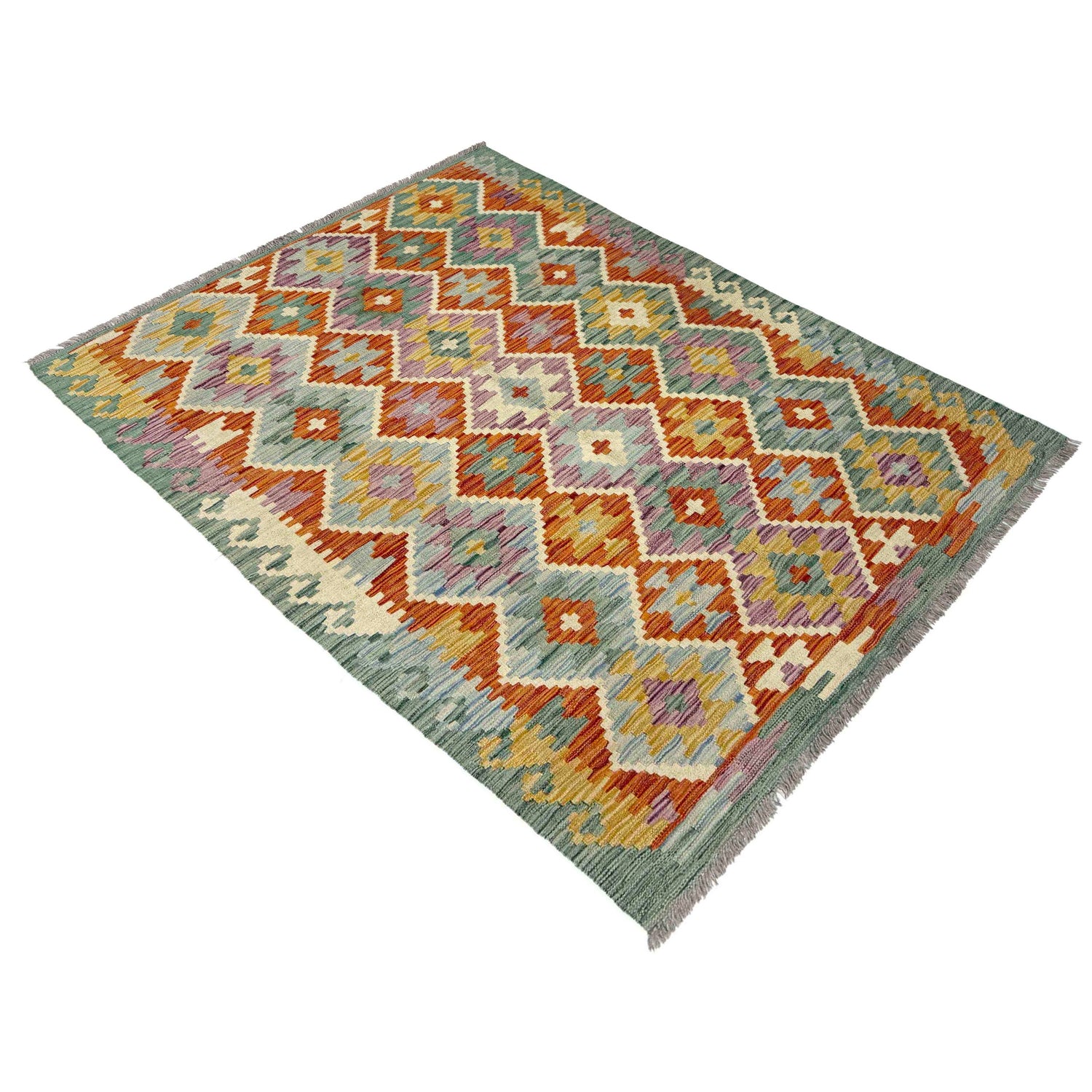Handmade Vegetable Kilim 4' 0" x 5' 11" (ft) - No. Y39215