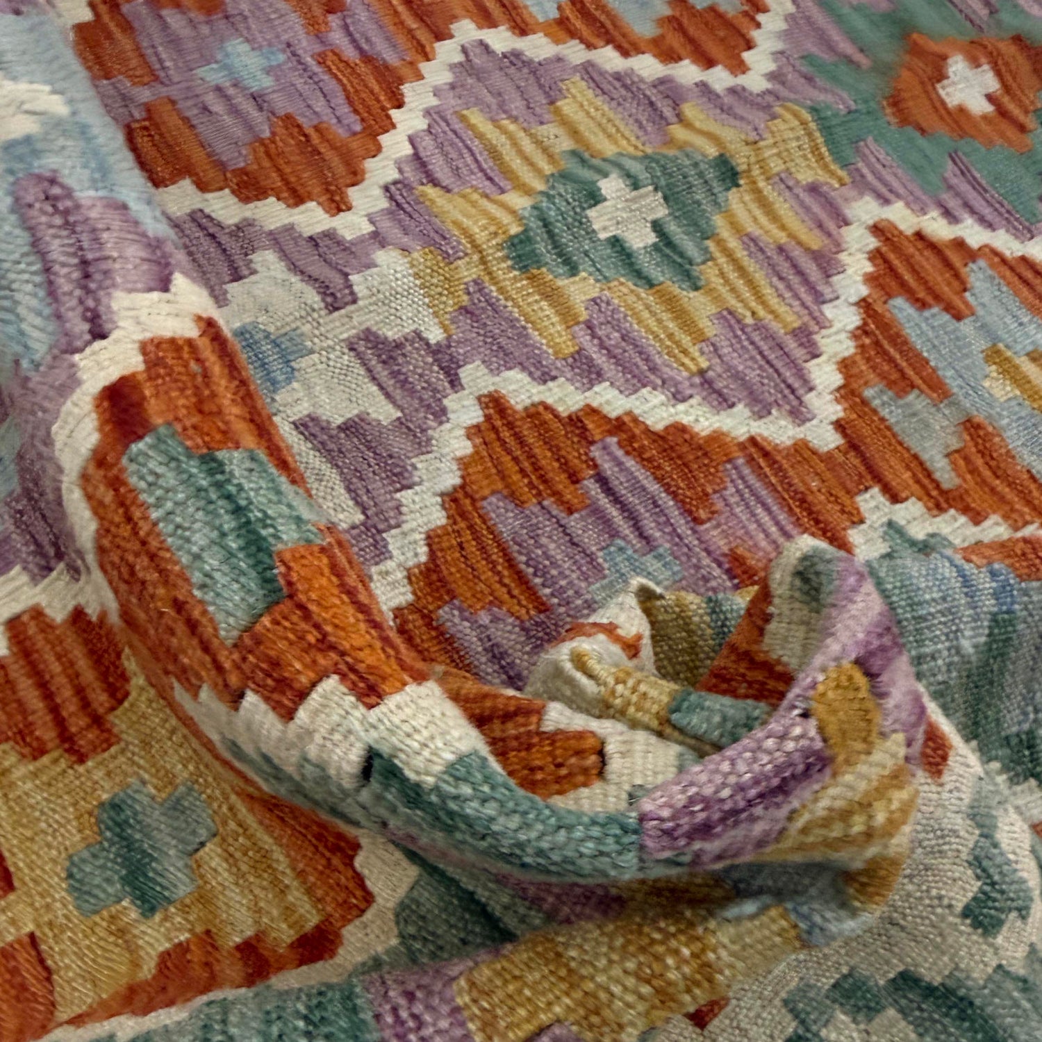 Handmade Vegetable Kilim 4' 0" x 5' 11" (ft) - No. Y39215