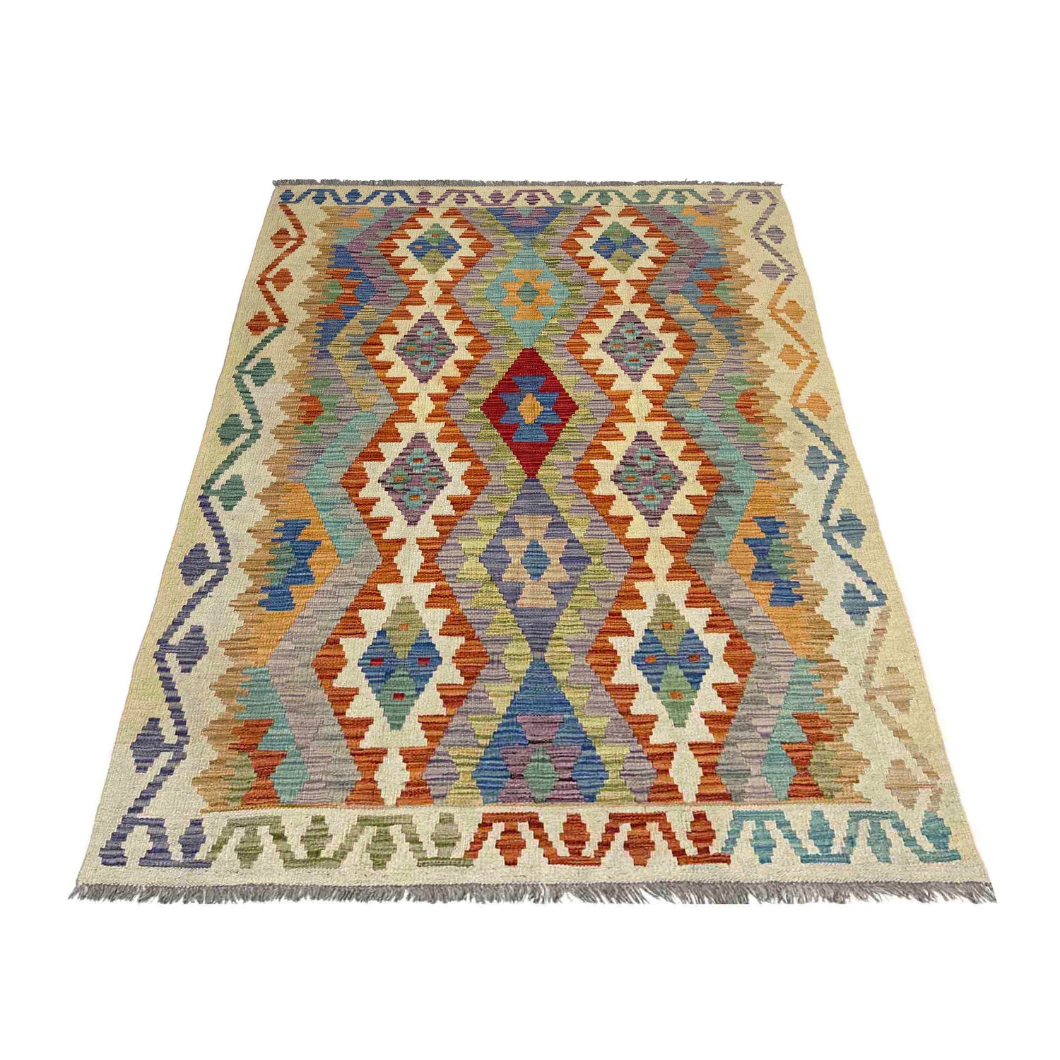 Handmade Vegetable Kilim 4' 0" x 6' 4" (ft) - No. Y39218
