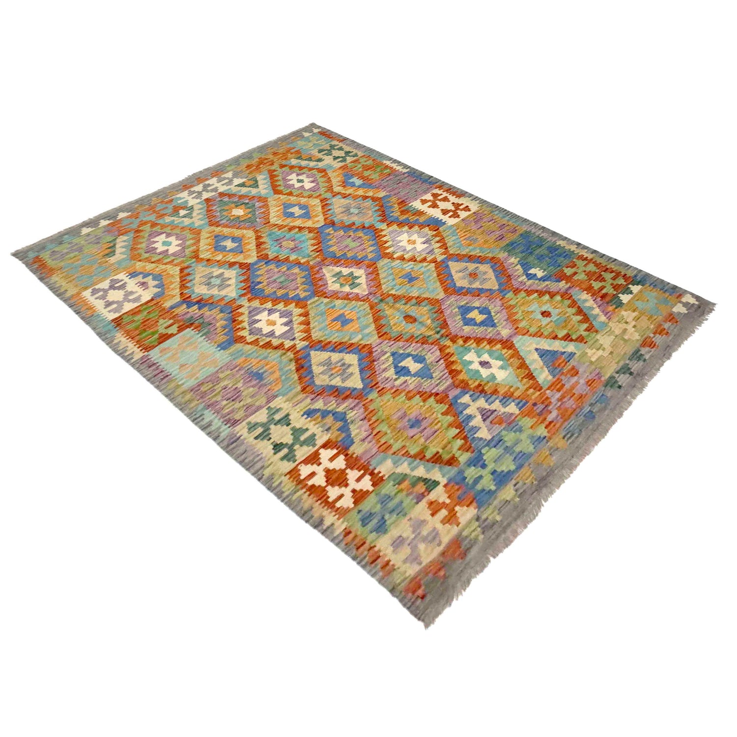 Handmade Vegetable Kelim 5' 8" x 8' 2" (ft) - No. Y39220