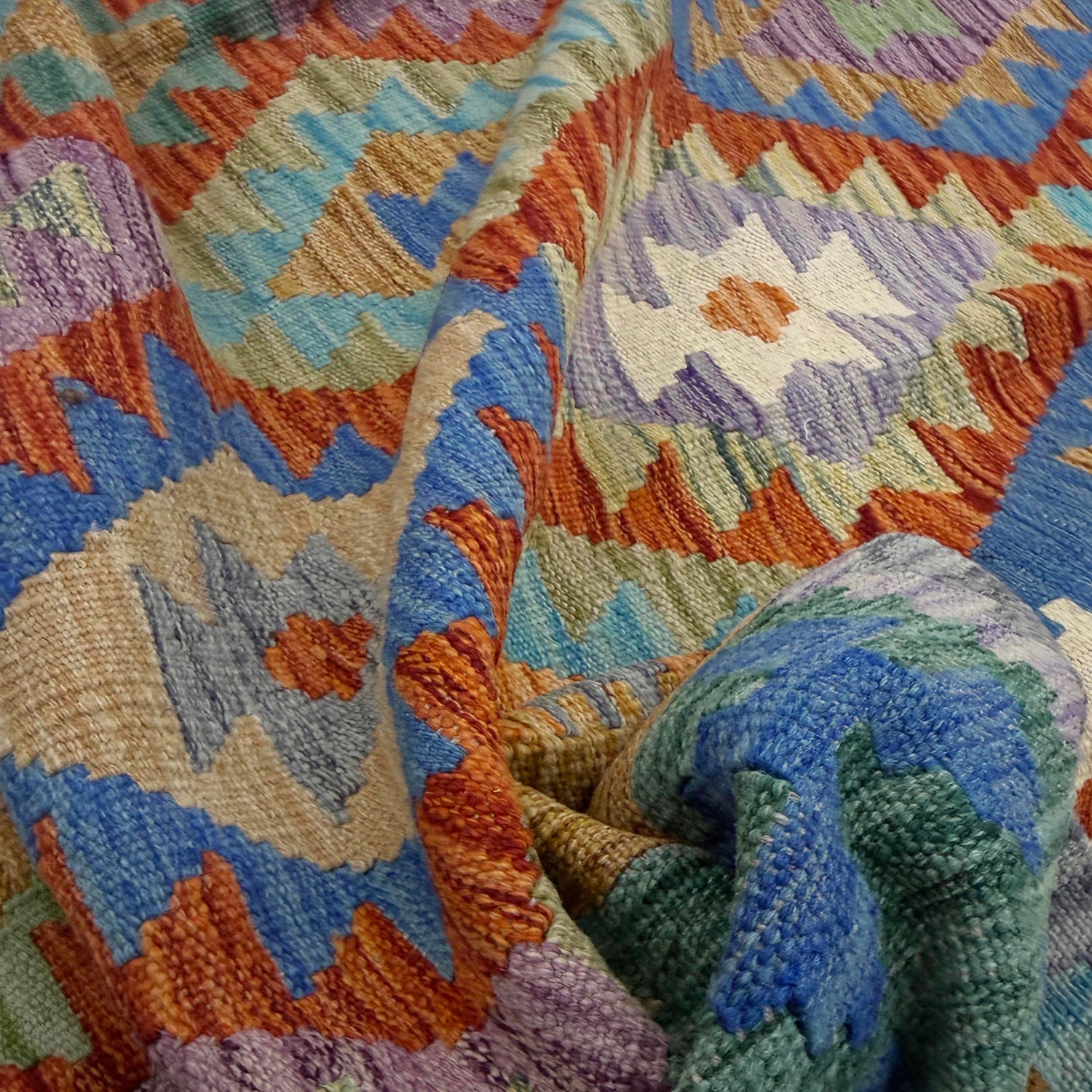 Handmade Vegetable Kelim 5' 8" x 8' 2" (ft) - No. Y39220