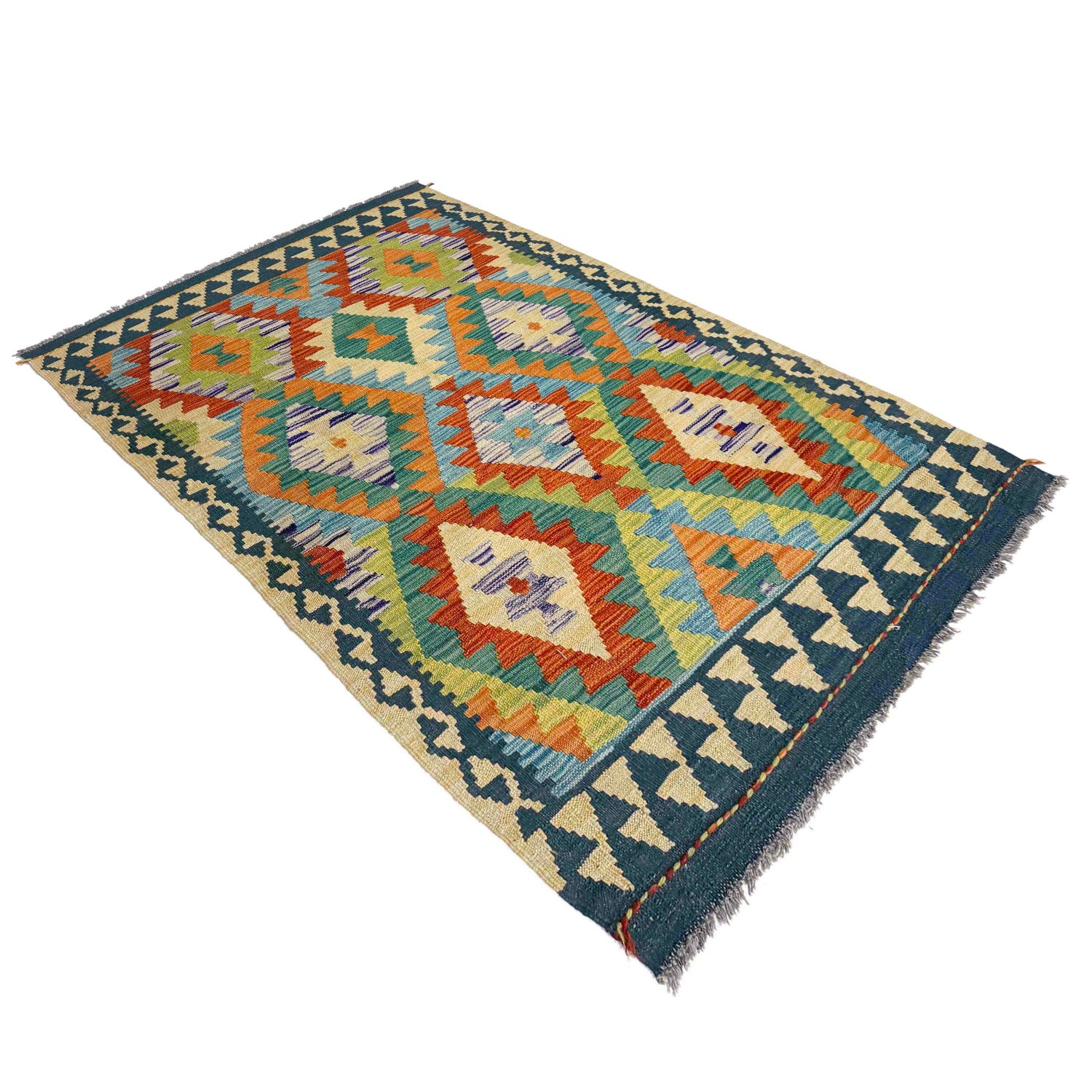 Handmade Vegetable Kilim 3' 3" x 5' 1" (ft) - No. Y39222