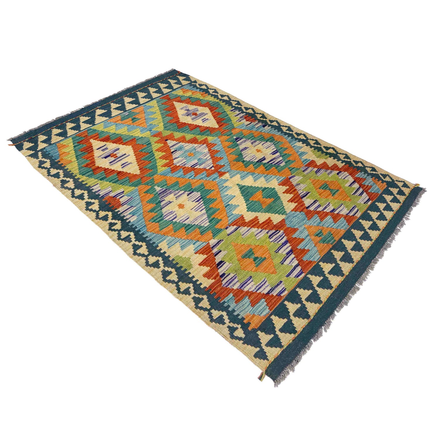 Handmade Vegetable Kilim 3' 3" x 5' 1" (ft) - No. Y39222