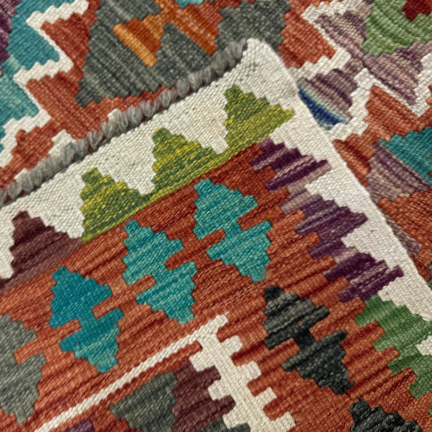Handmade Vegetable Kelim 3' 5" x 4' 11" (ft) - No. Y39223
