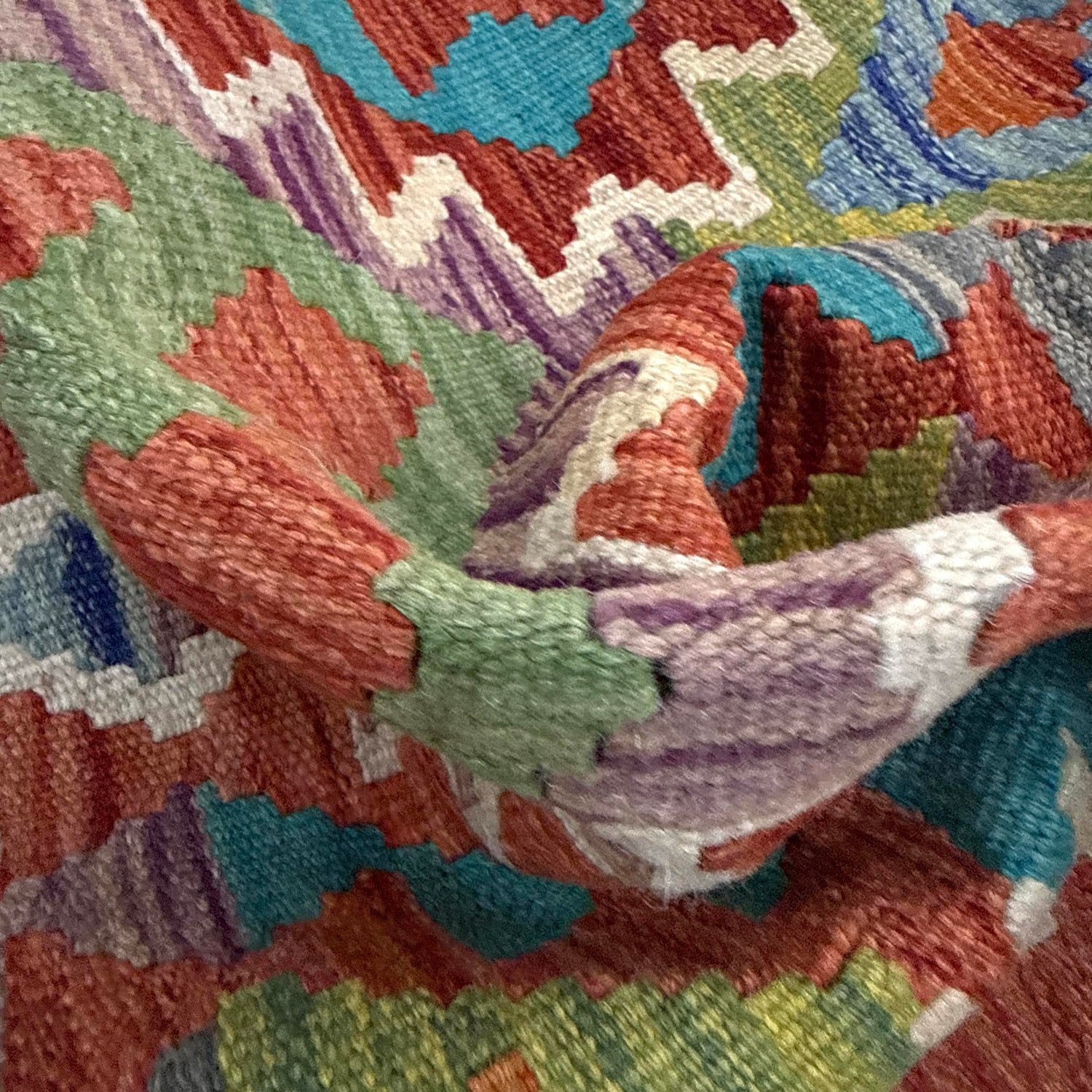 Handmade Vegetable Kelim 3' 5" x 4' 11" (ft) - No. Y39223