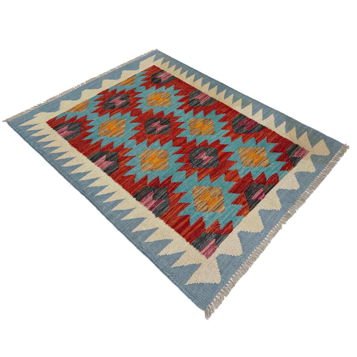 Handmade Vegetable Kilim 2' 10" x 3' 9" (ft) - No. Y39225