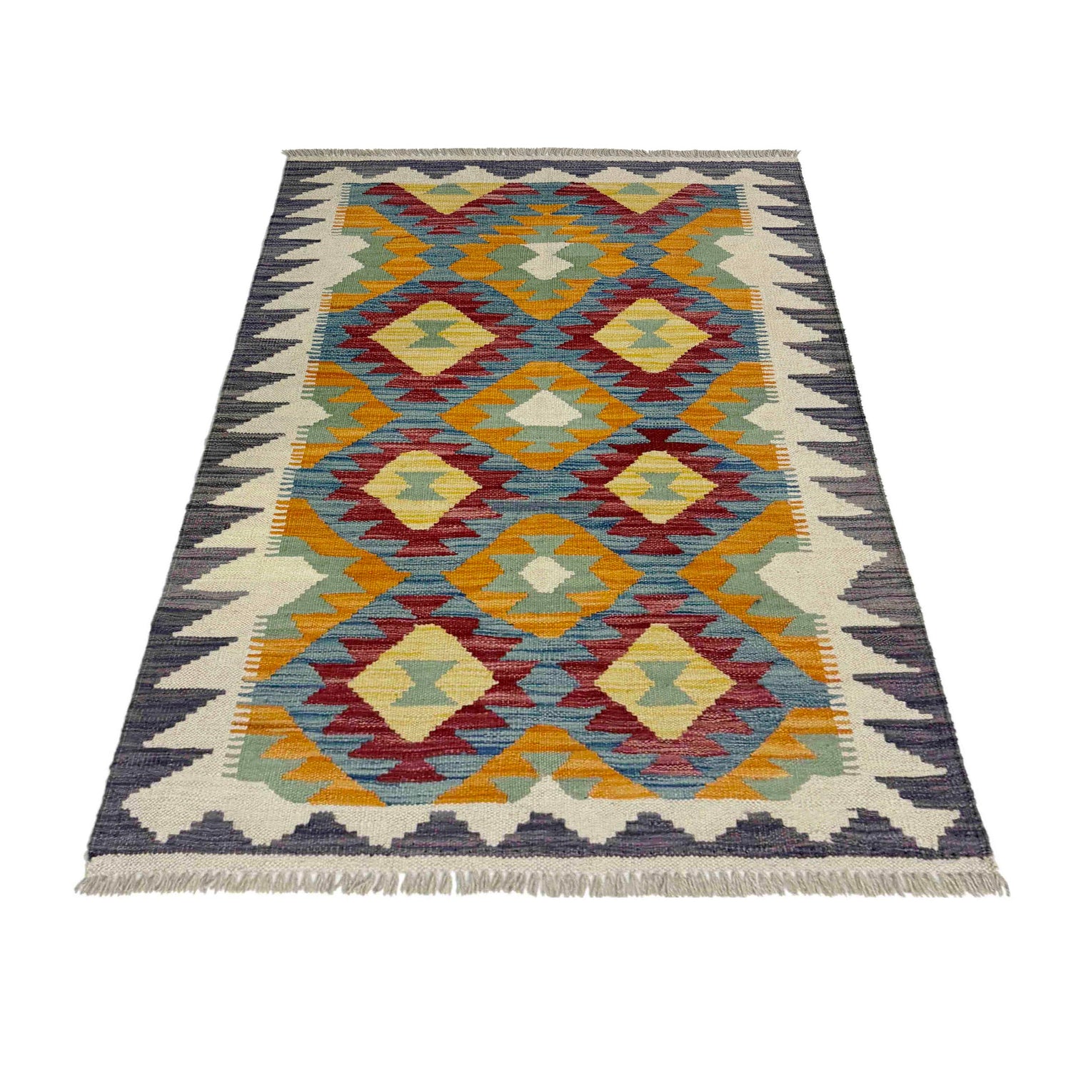 Handmade Vegetable Kelim 2' 10" x 4' 1" (ft) - No. Y39226