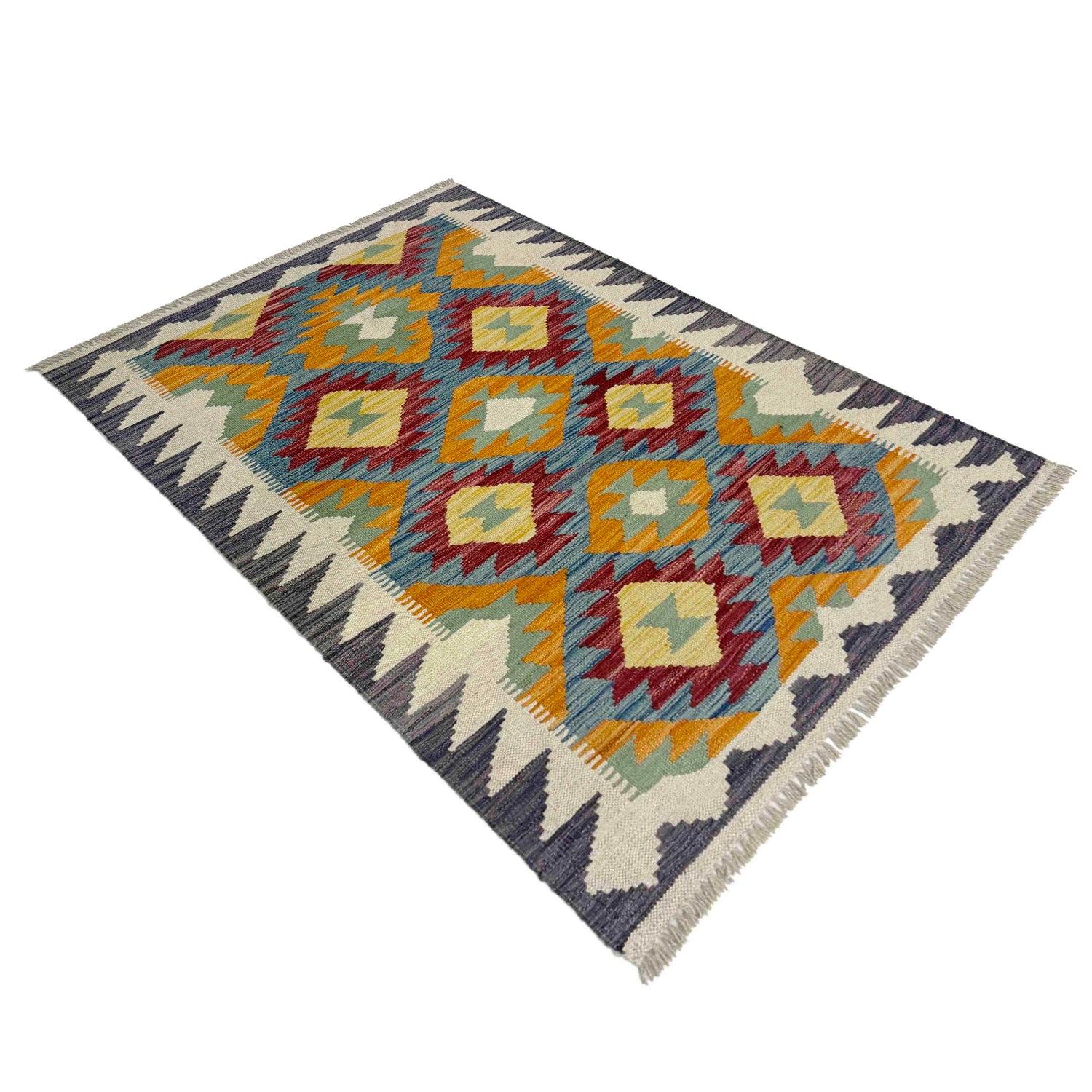 Handmade Vegetable Kelim 2' 10" x 4' 1" (ft) - No. Y39226
