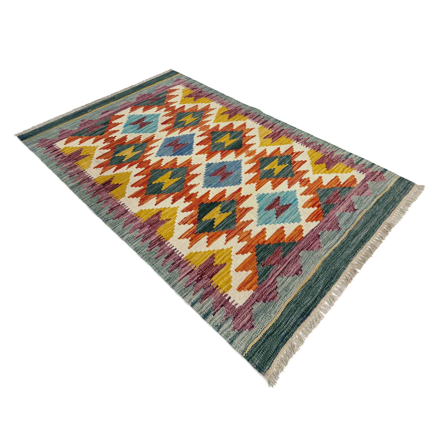 Handmade Vegetable Kelim 2' 8" x 4' 4" (ft) - No. Y39239