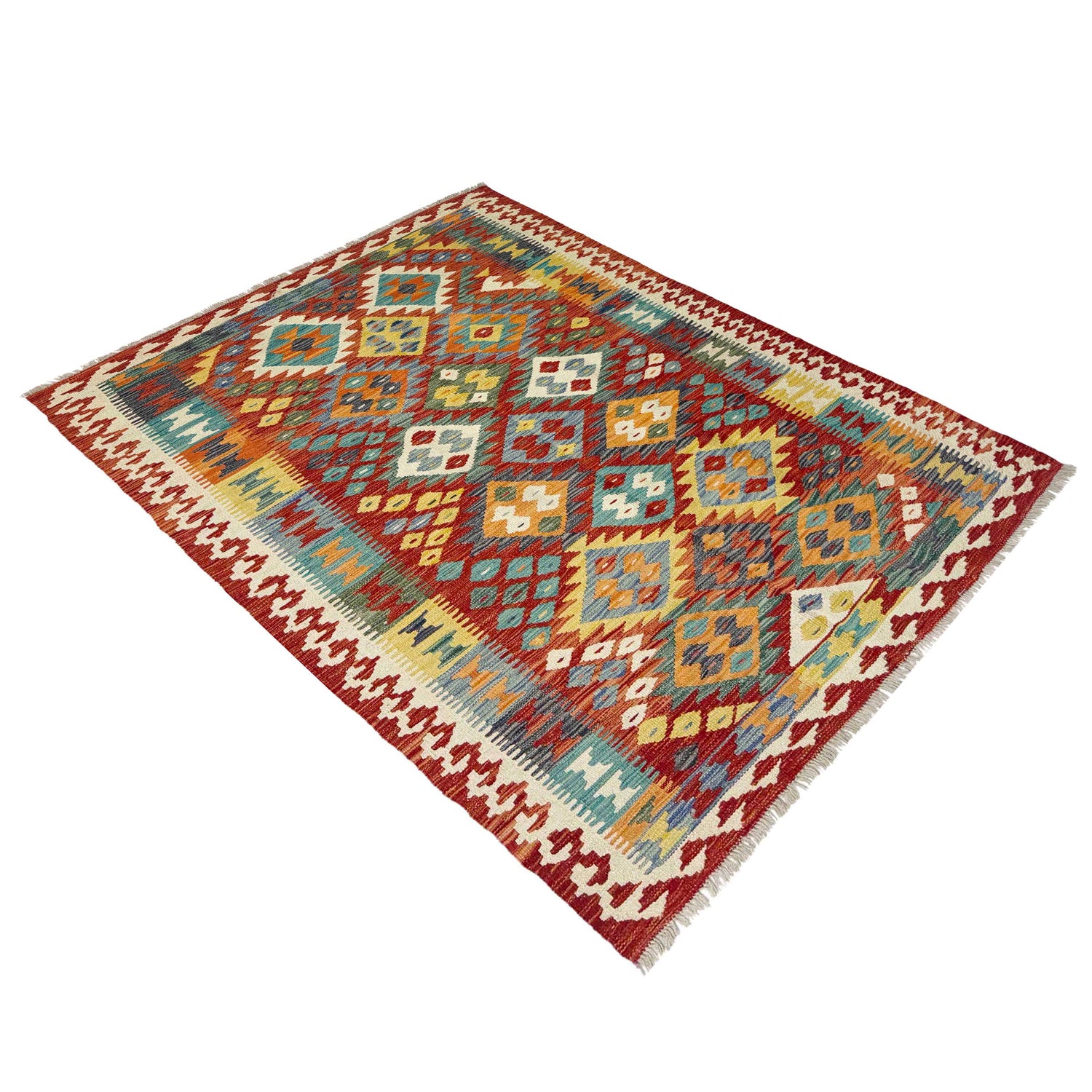 Handmade Vegetable Kelim 4' 4" x 6' 2" (ft) - No. Y39240