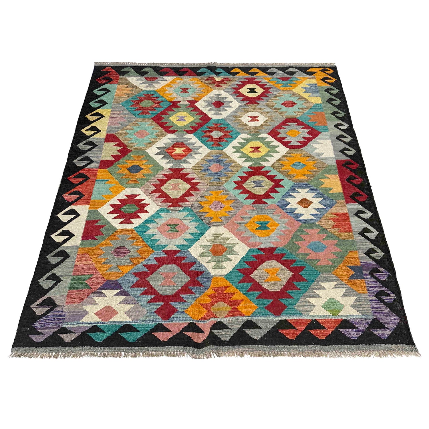 Handmade Vegetable Kilim 4' 11" x 6' 8" (ft) - No. Y39241