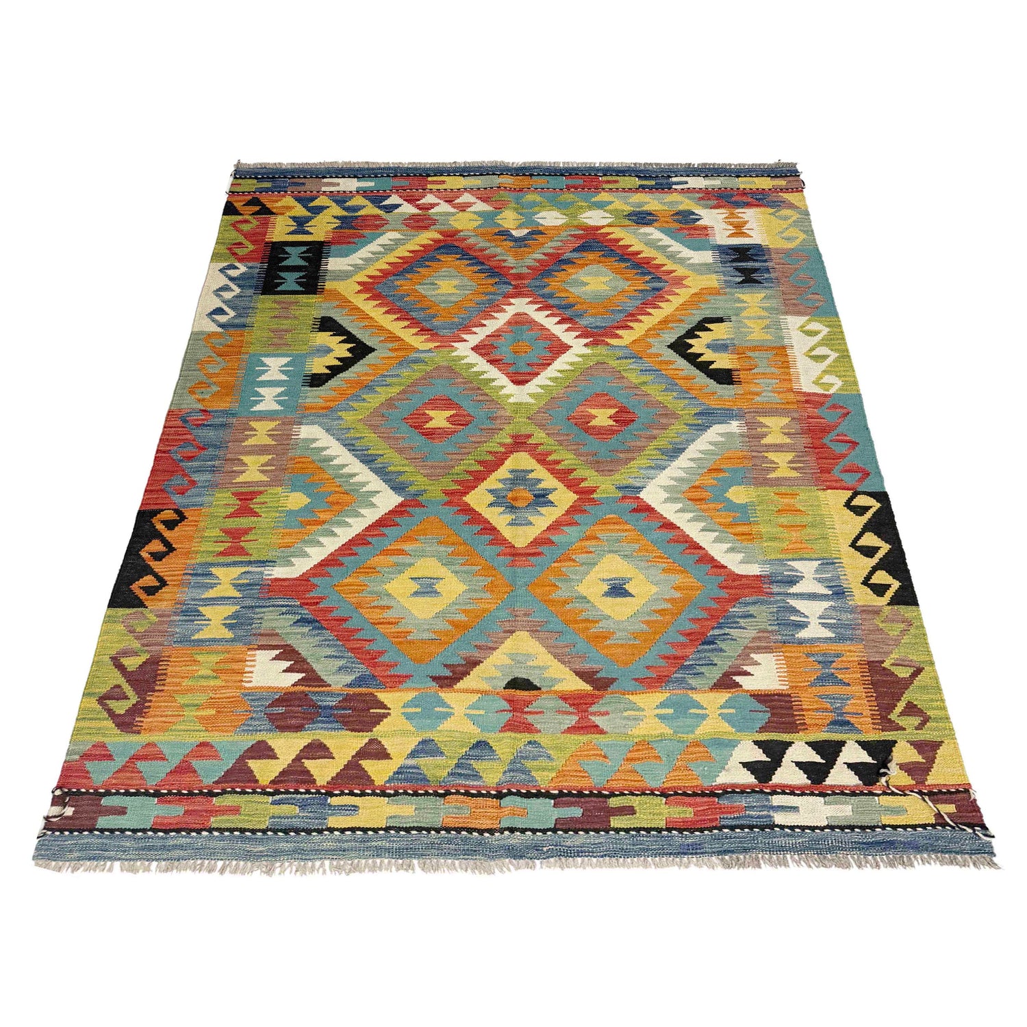 Handmade Vegetable Kelim 4' 11" x 6' 9" (ft) - No. Y39244