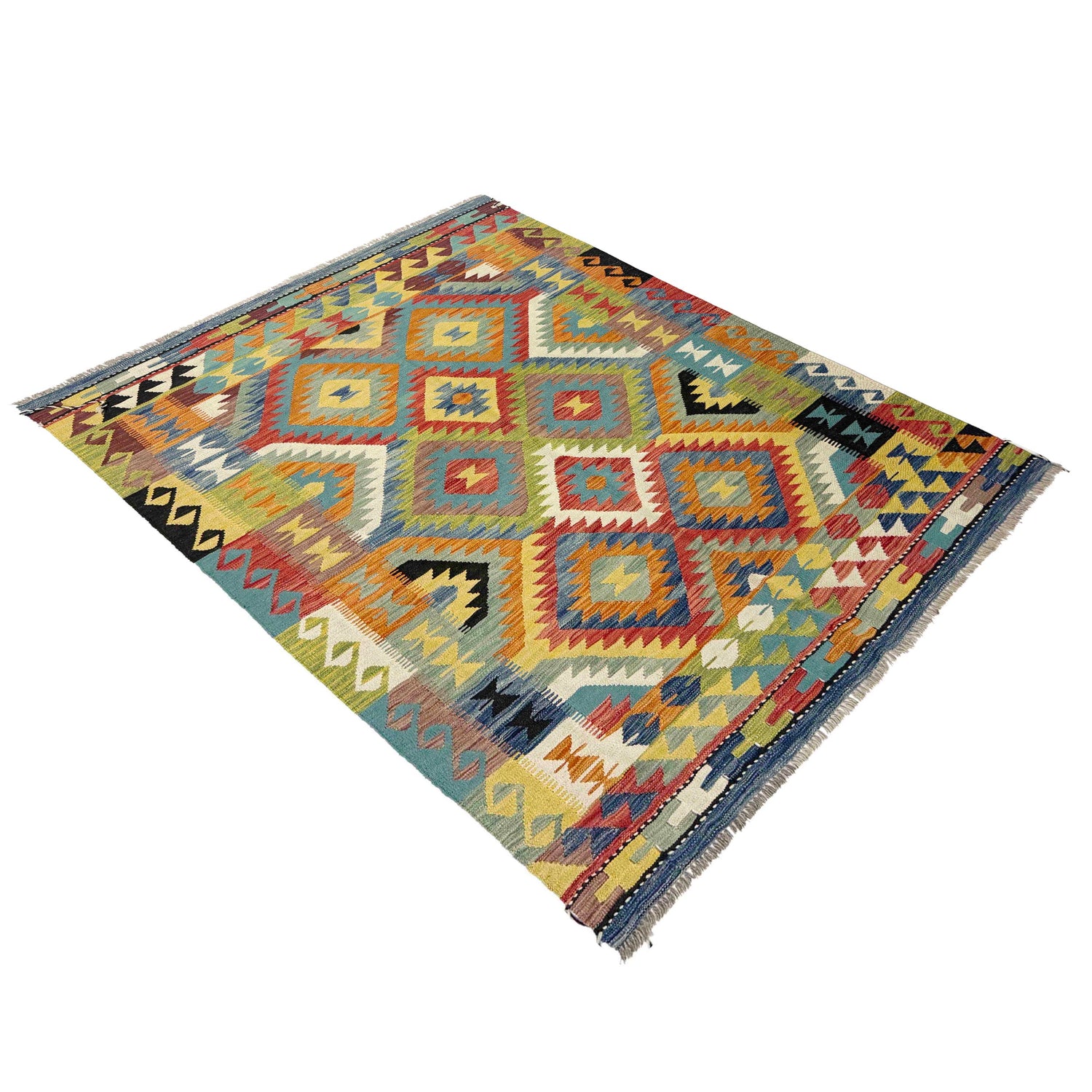 Handmade Vegetable Kelim 4' 11" x 6' 9" (ft) - No. Y39244