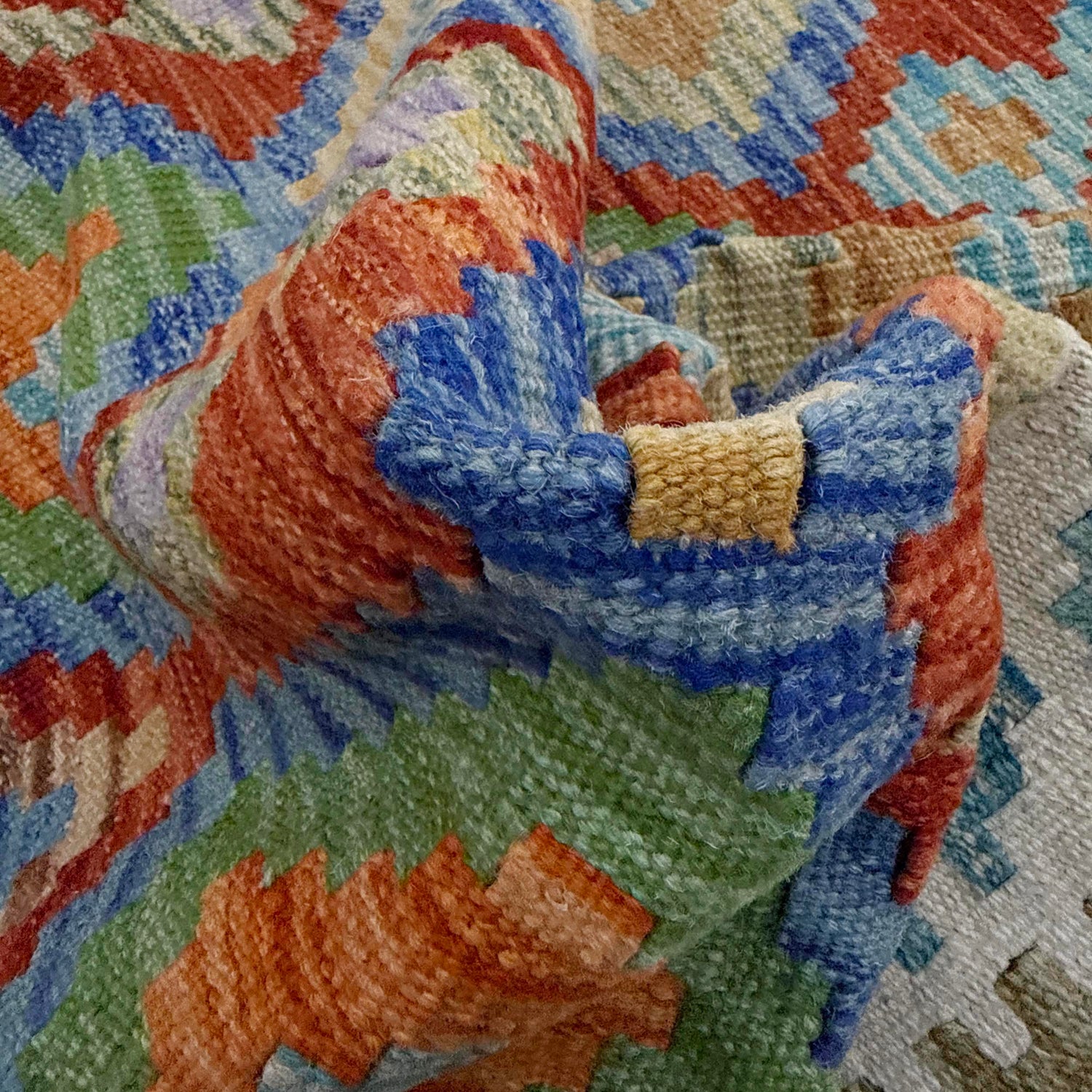 Handmade Vegetable Kelim 5' 1" x 6' 6" (ft) - No. Y39248