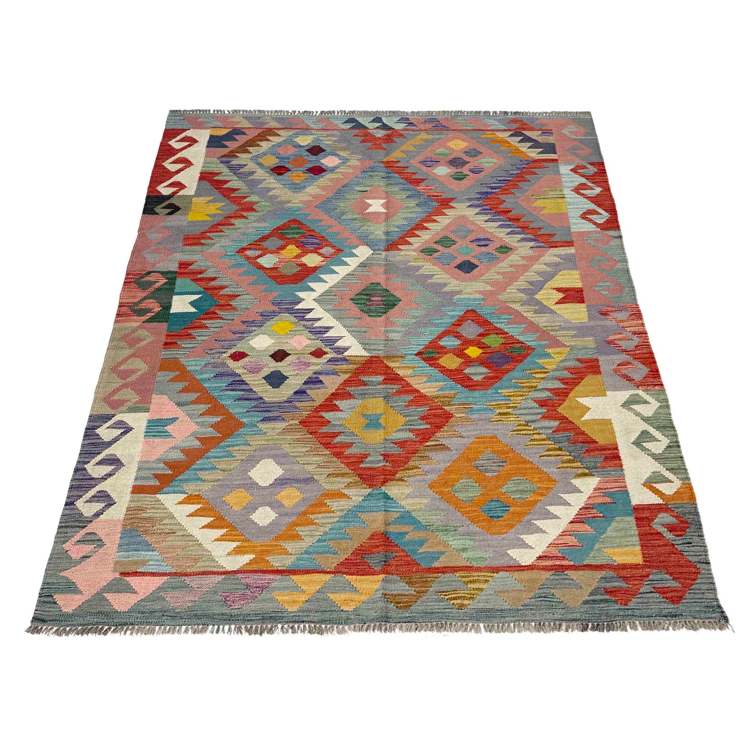 Handmade Vegetable Kelim 4' 11" x 6' 8" (ft) - No. Y39250