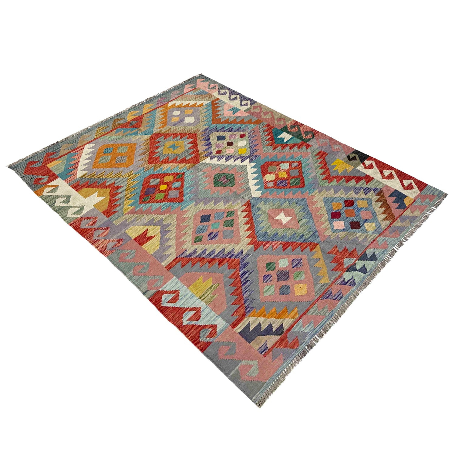 Handmade Vegetable Kelim 4' 11" x 6' 8" (ft) - No. Y39250