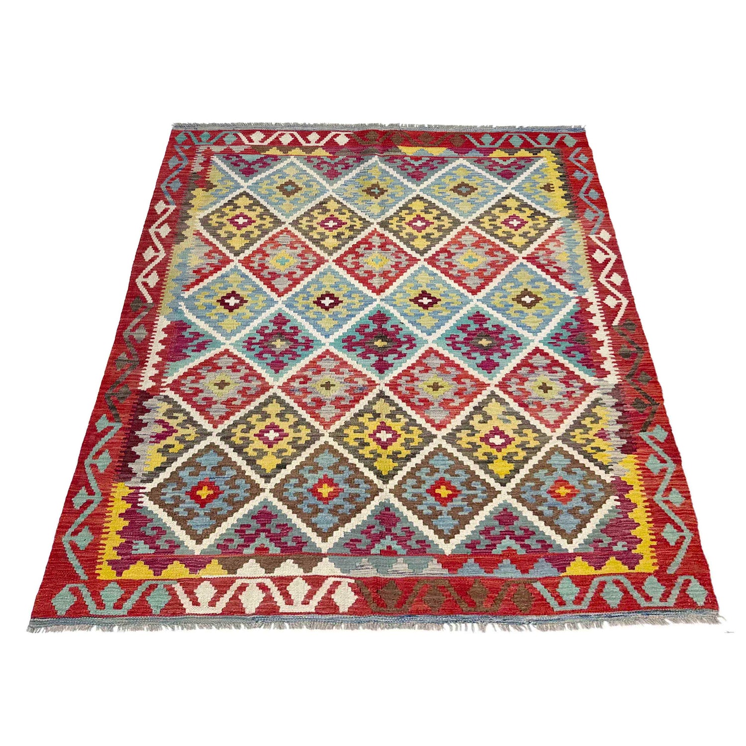 Handmade Vegetable Kilim 4' 11" x 6' 8" (ft) - No. Y39251