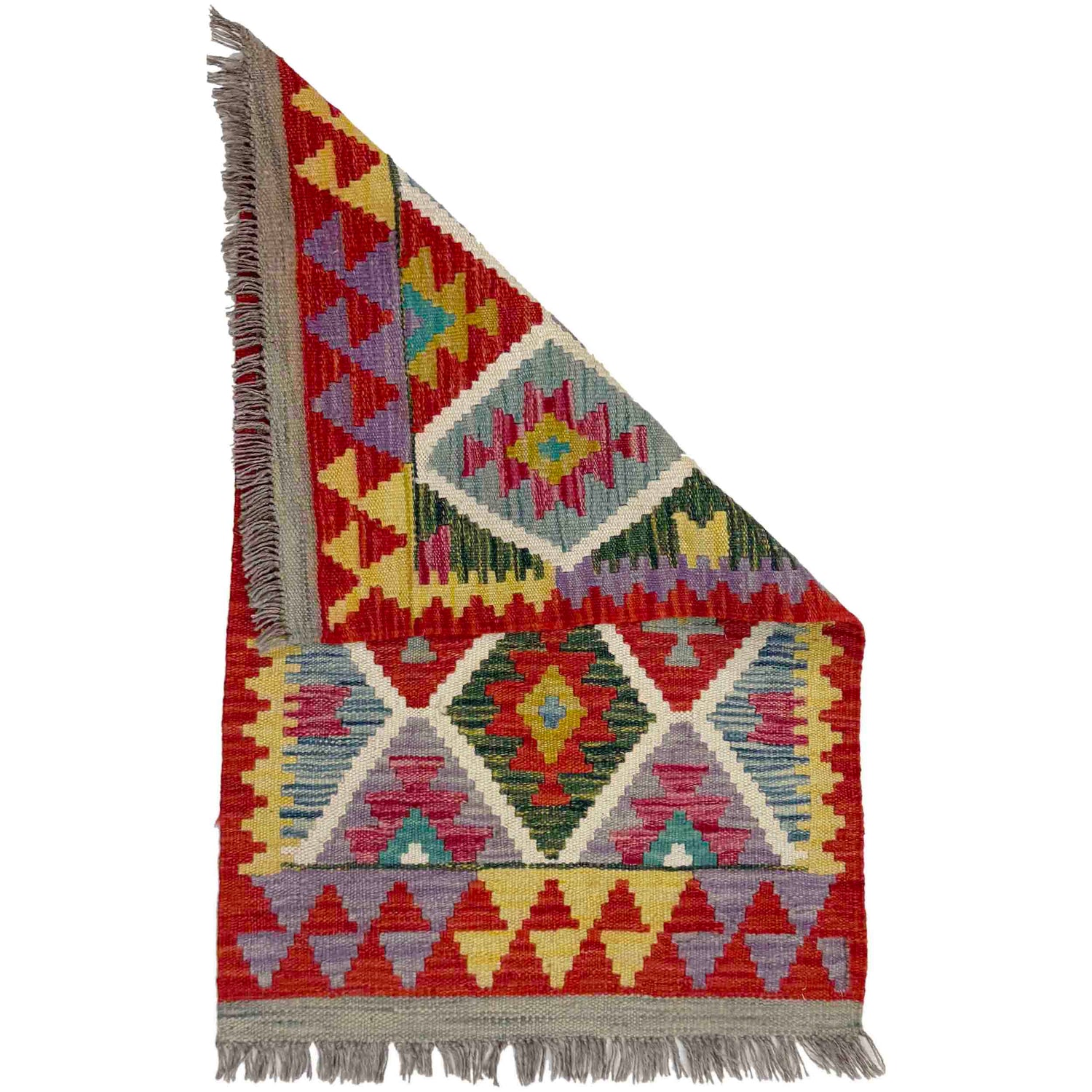 Handmade Vegetable Kelim 1' 11" x 3' 1" (ft) - No. Y39254