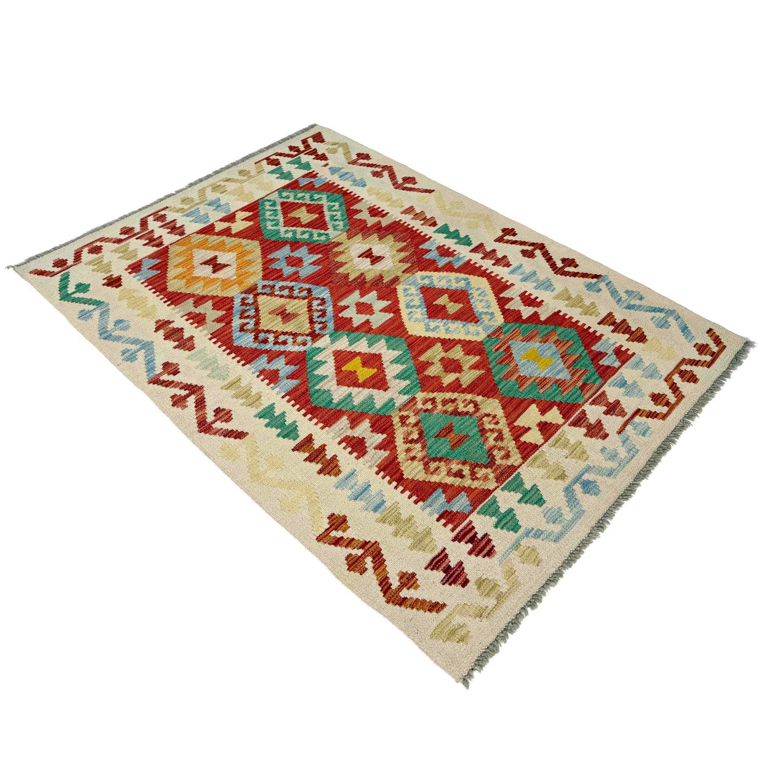 Handmade Vegetable Kilim 3' 3" x 4' 11" (ft) - No. Y39287