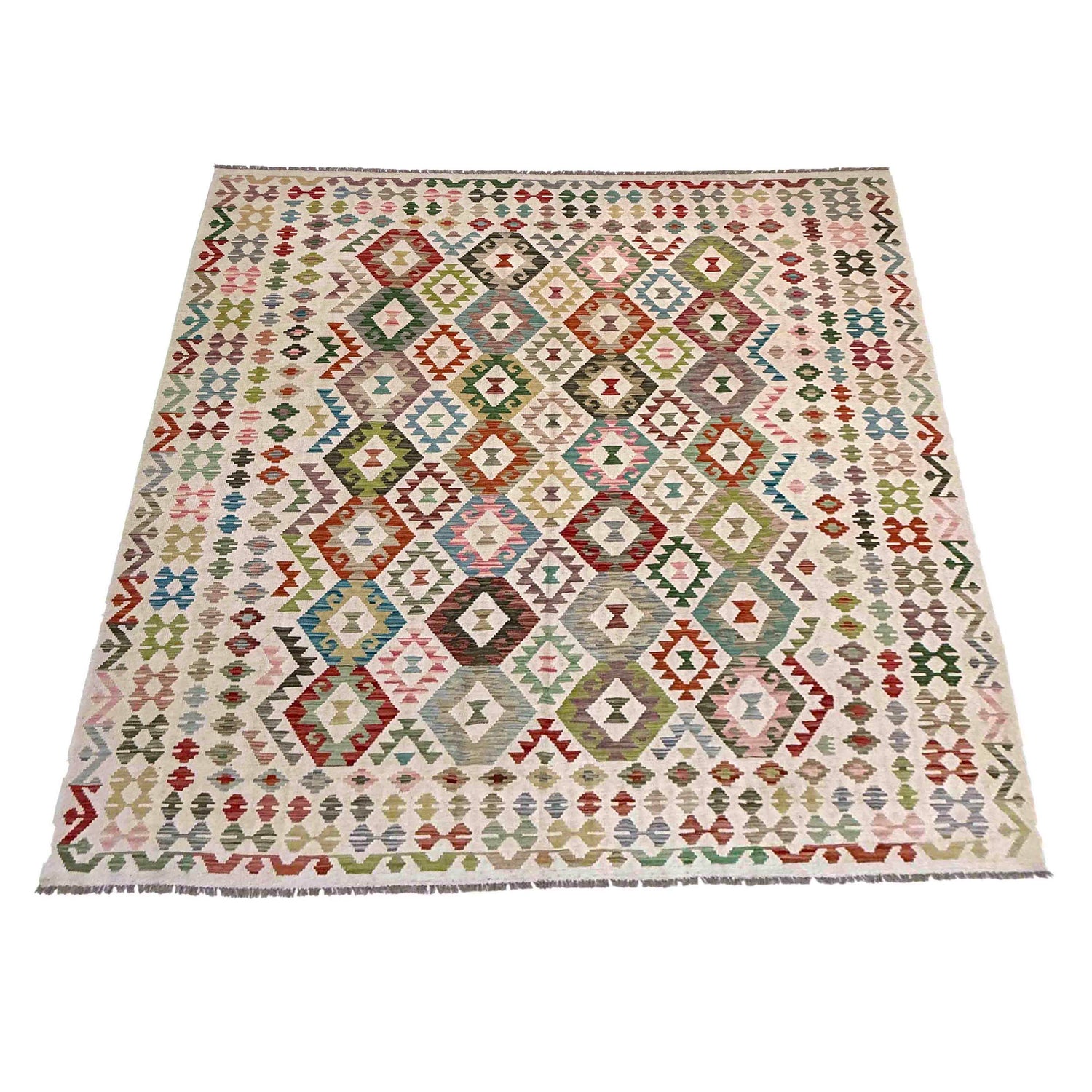 Handmade Vegetable Kelim 8' 2" x 9' 11" (ft) - No. Y39296