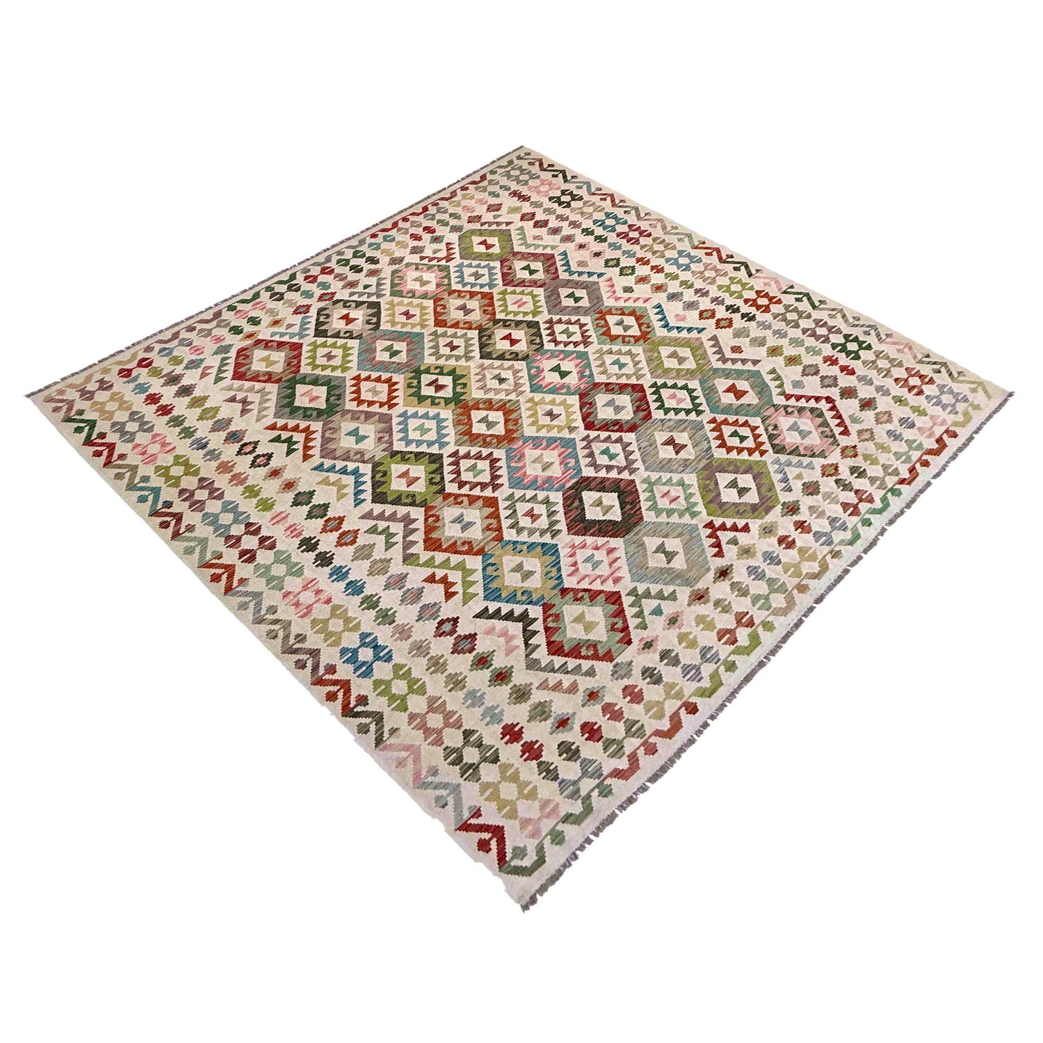 Handmade Vegetable Kelim 8' 2" x 9' 11" (ft) - No. Y39296