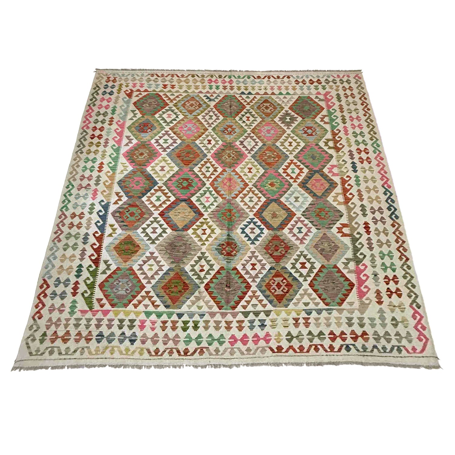 Handmade Vegetable Kilim 8' 5" x 9' 9" (ft) - No. Y39298