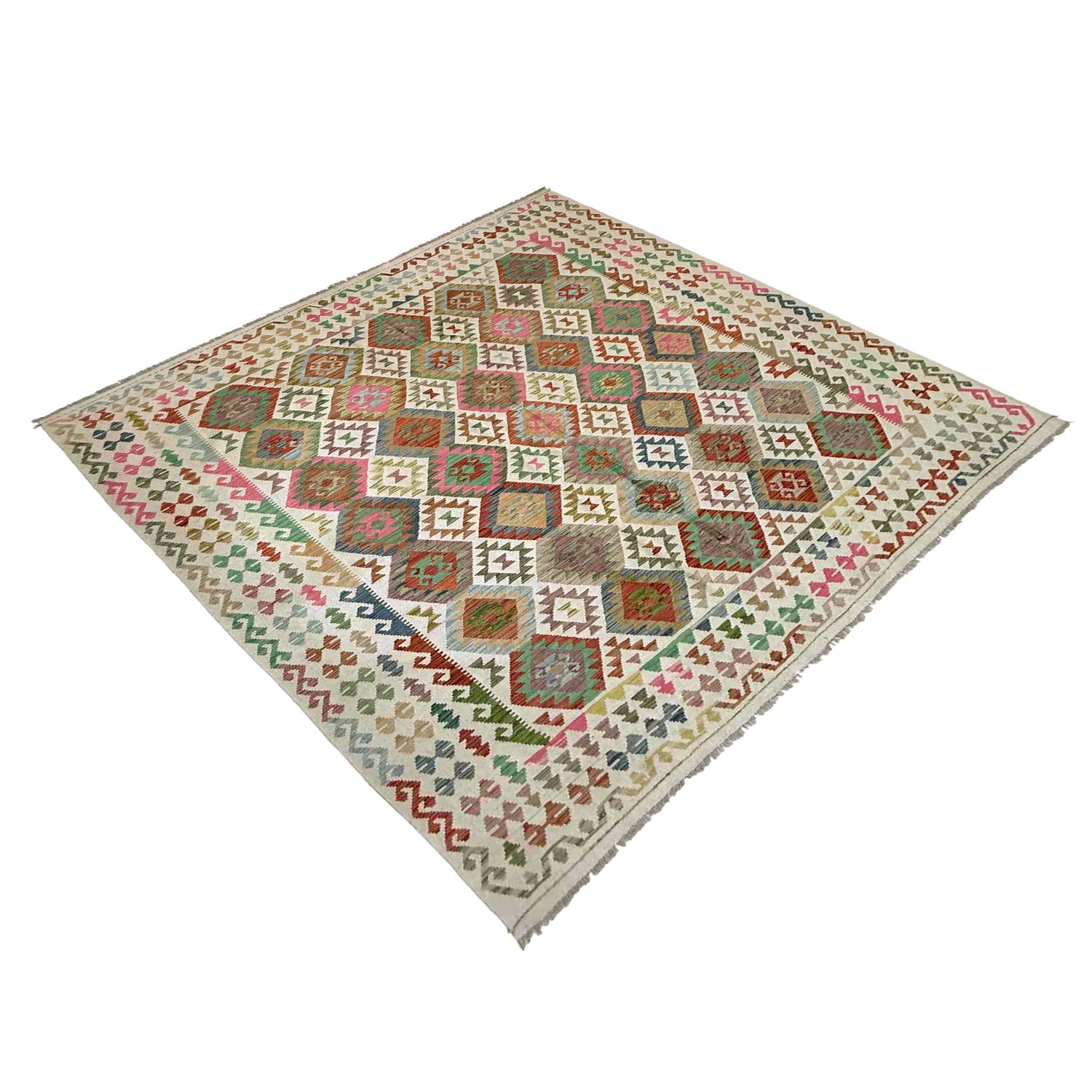 Handmade Vegetable Kilim 8' 5" x 9' 9" (ft) - No. Y39298